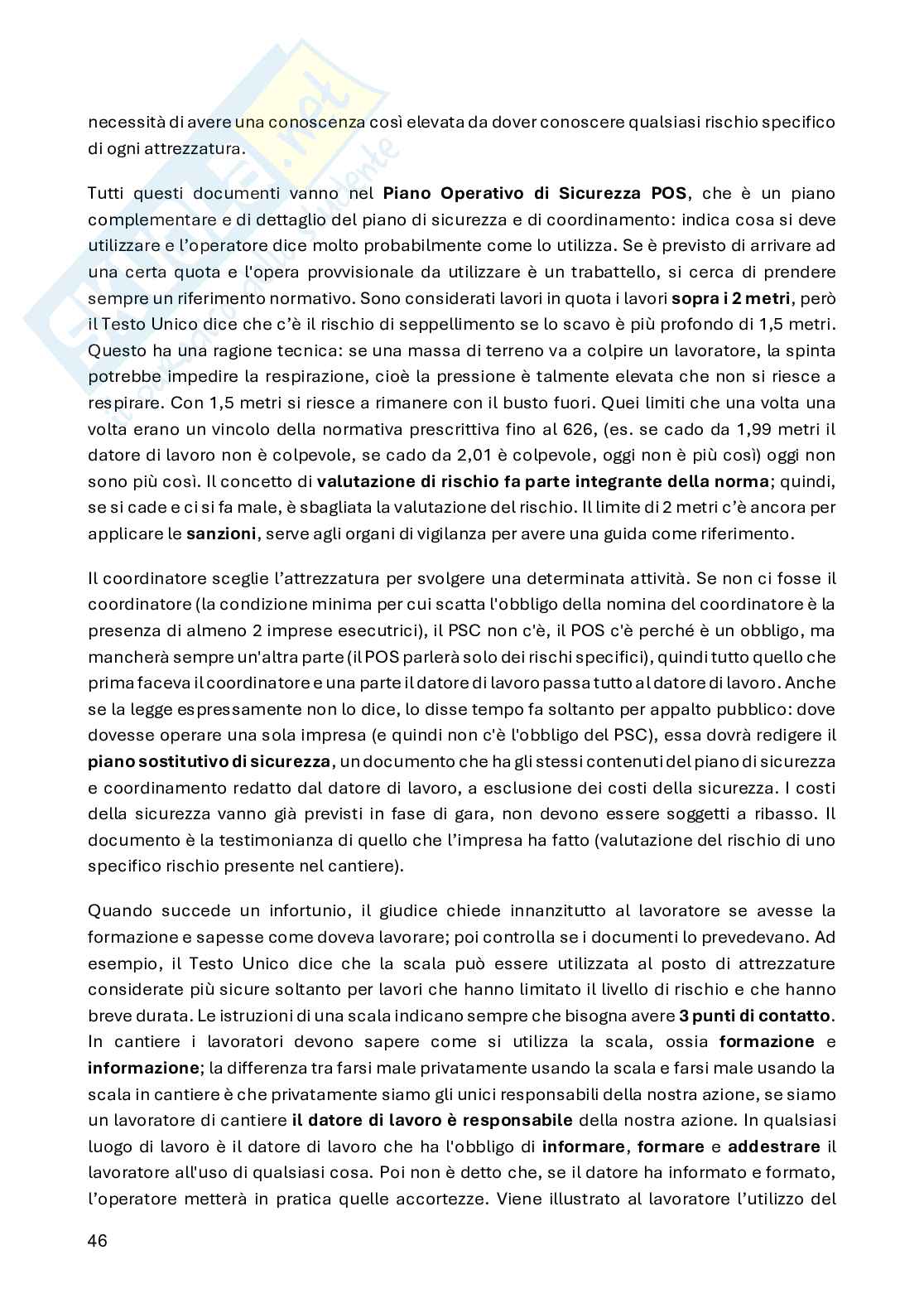 Appunti Organizzazione del cantiere Pag. 46