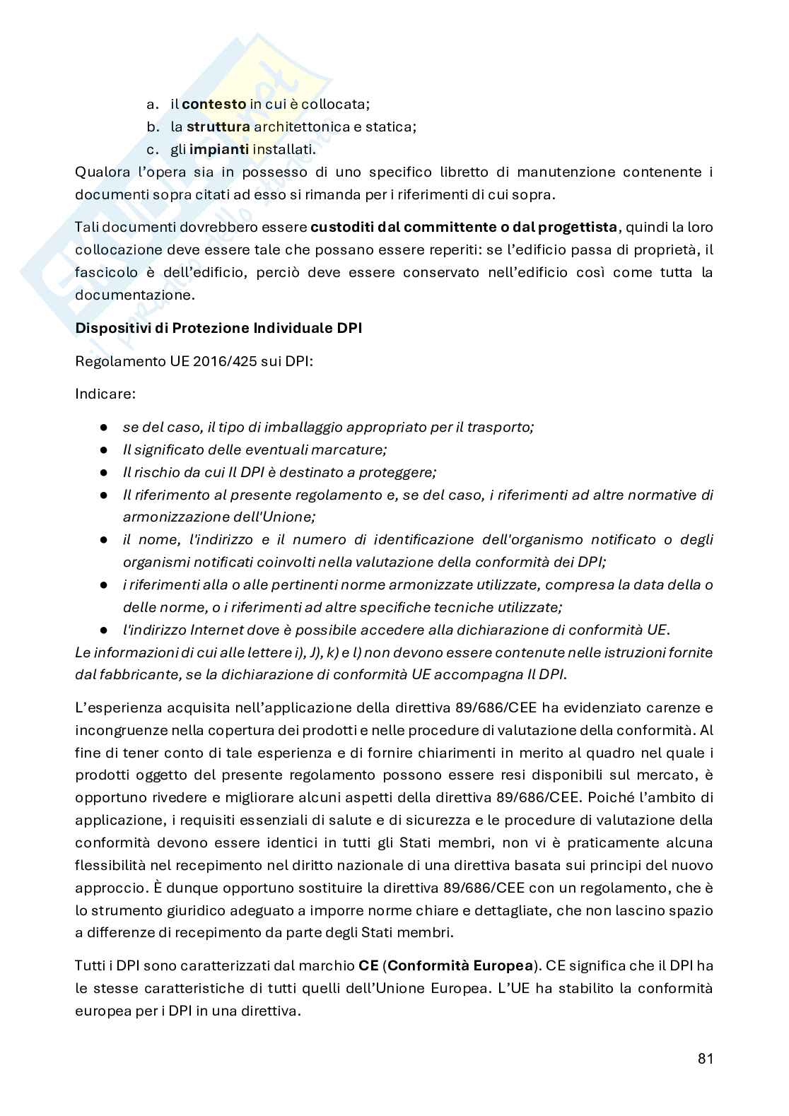 Appunti Organizzazione del cantiere Pag. 81