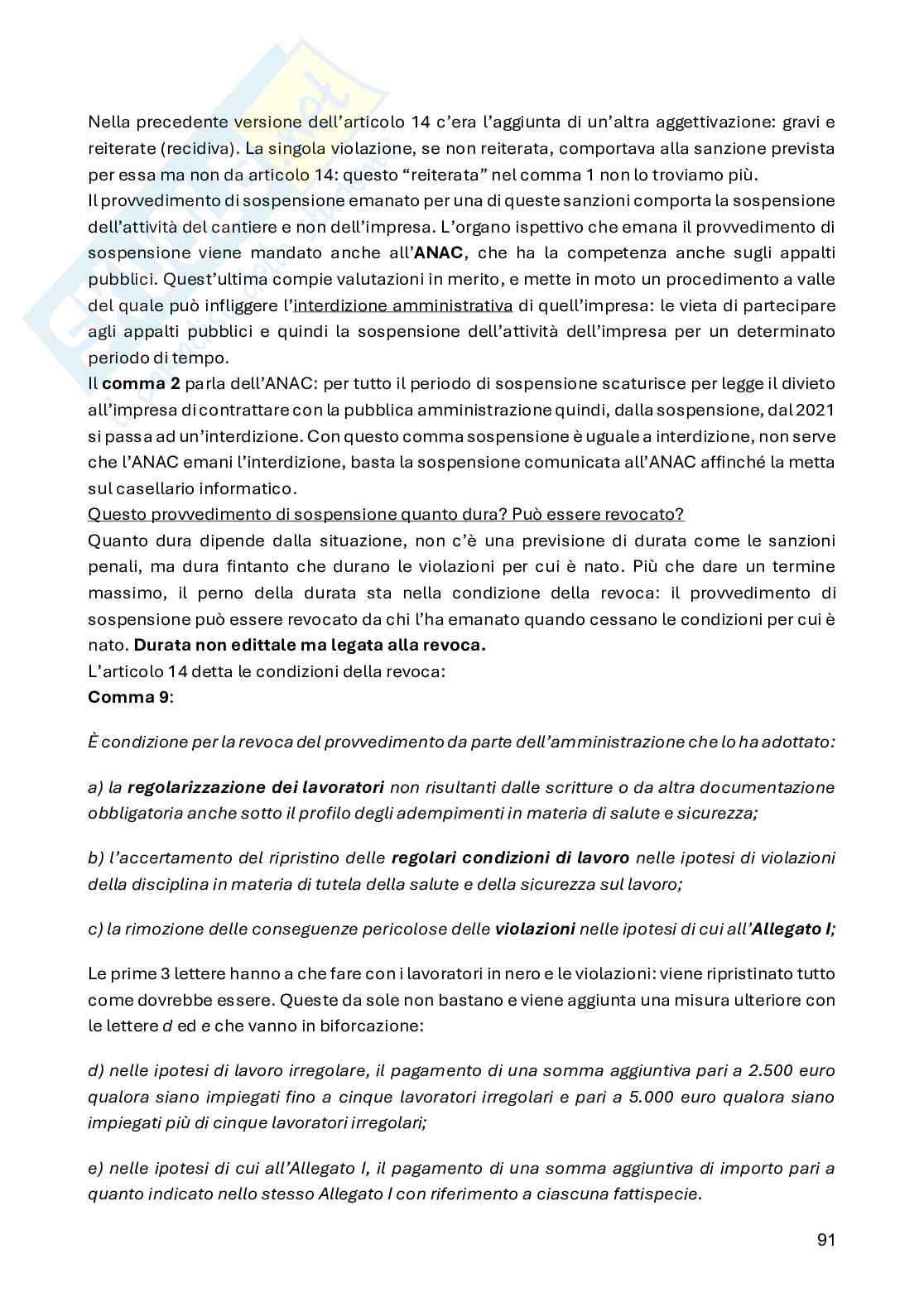 Appunti Organizzazione del cantiere Pag. 91