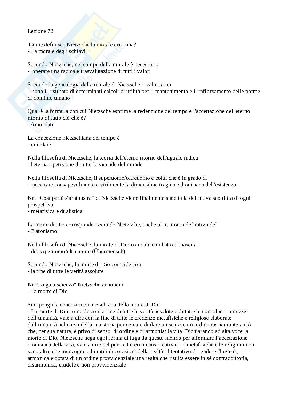 Paniere completo Storia della filosofia - domande chiuse a crocette e domande aperte ben dettagliate con domande fuori paniere  Pag. 51
