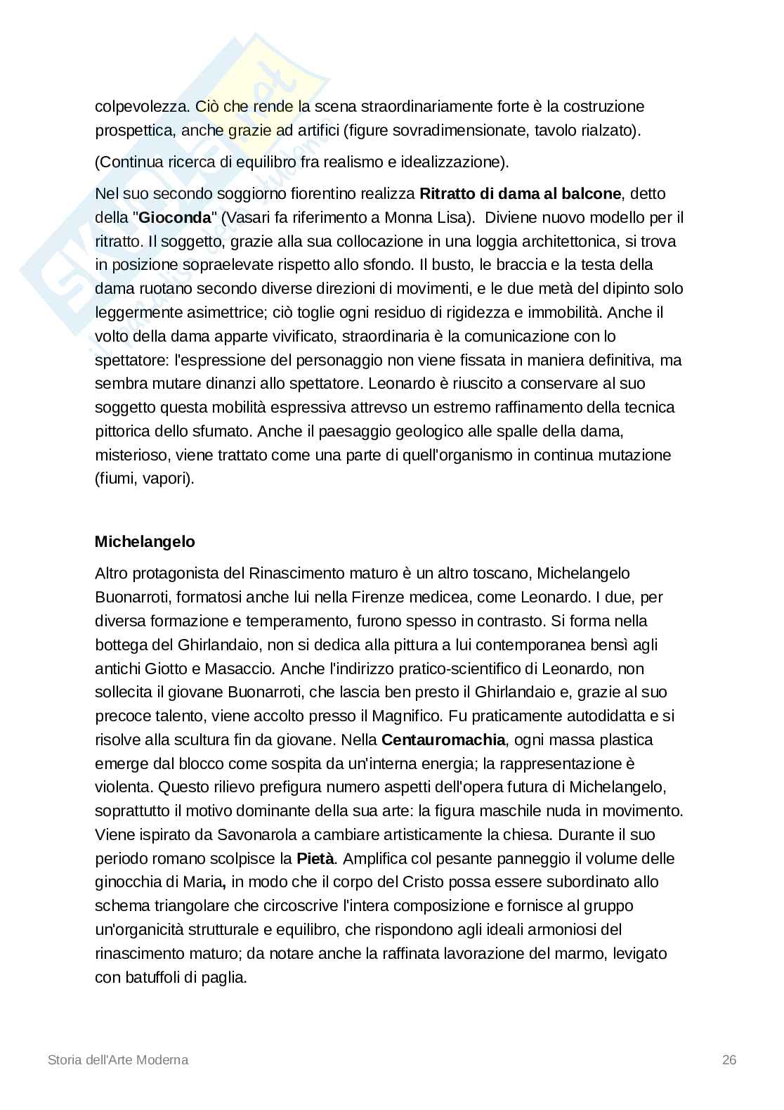 Storia dell'Arte (dal Tardogotico al Barocco) Pag. 26
