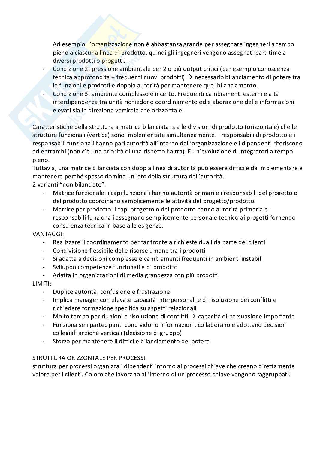 Appunti di Organizzazione aziendale (corso Organizzazione e Risorse umane) Pag. 21