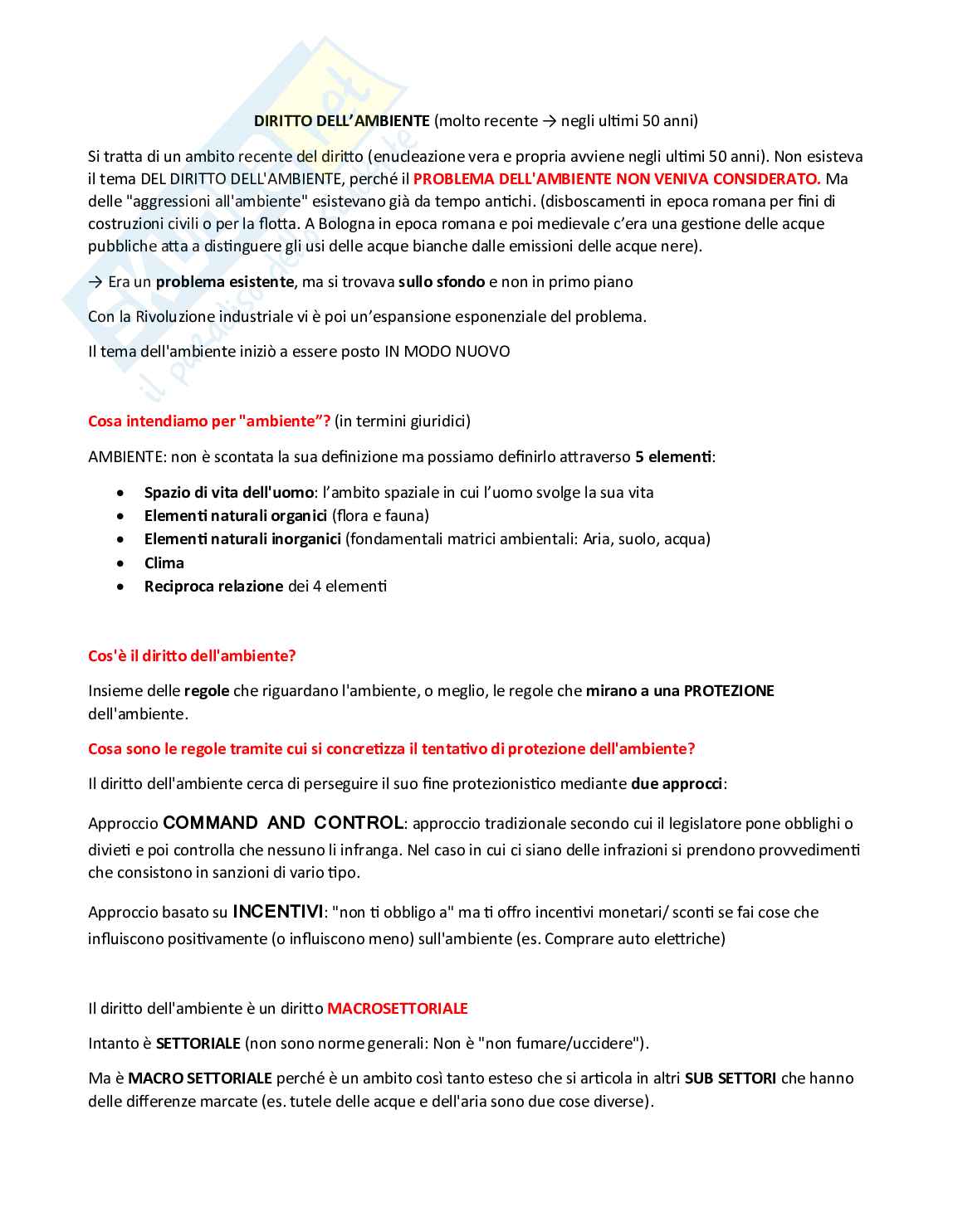 Elementi di diritto dell'ambiente Pag. 1