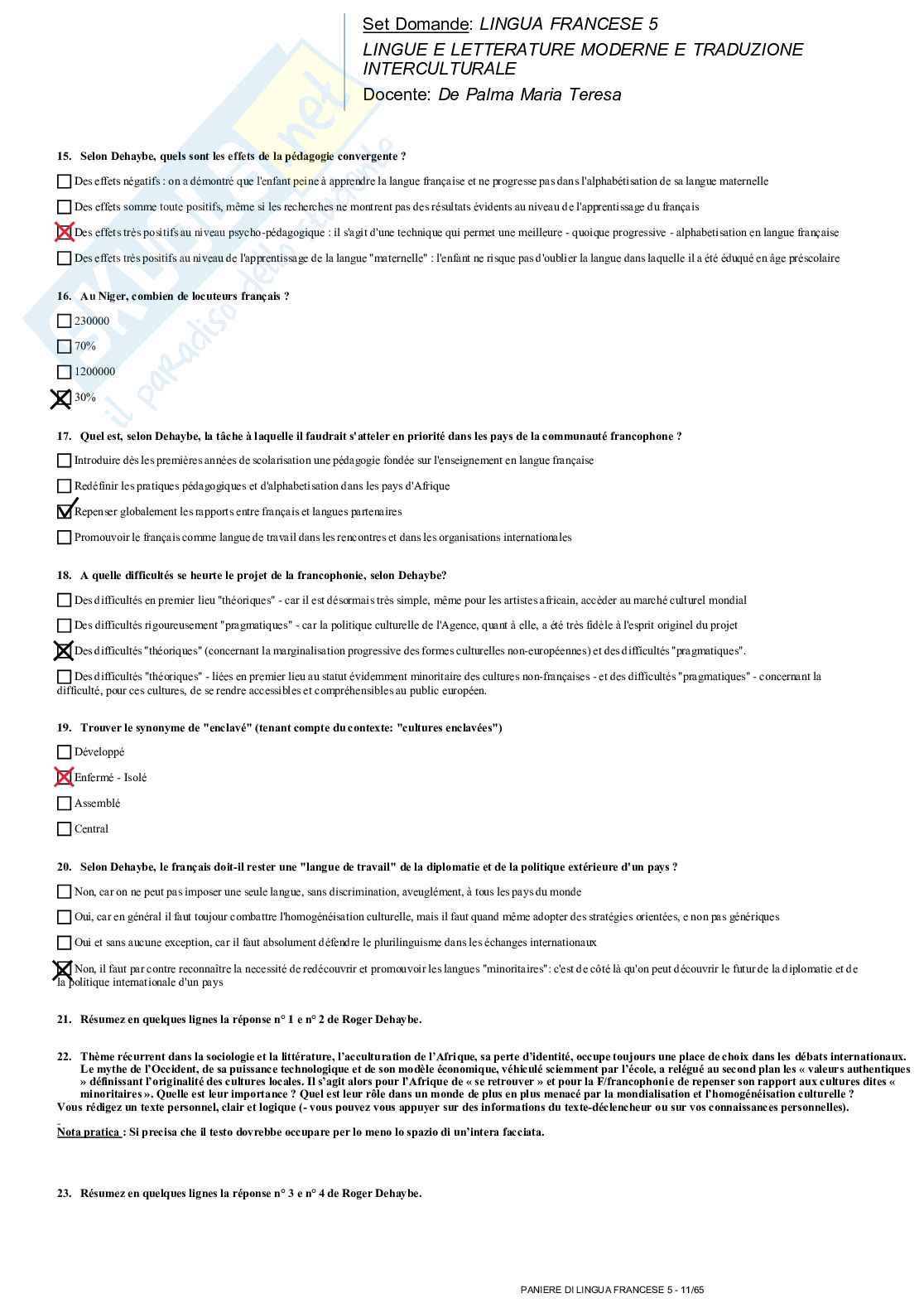 Lingua francese 5 Pag. 11