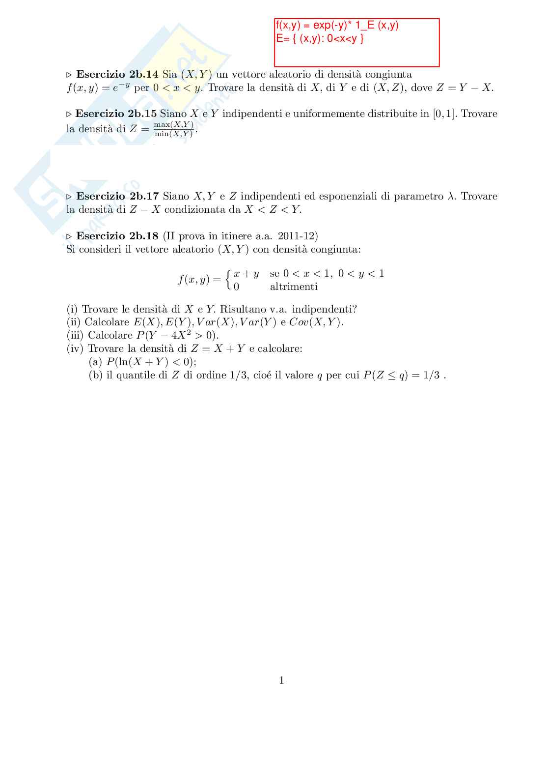 Lezione 17 di Probabilità e statistica Pag. 1