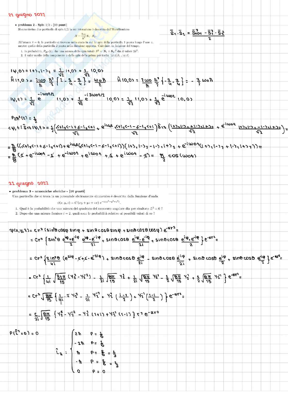 Appelli svolti Meccanica quantistica Pag. 16