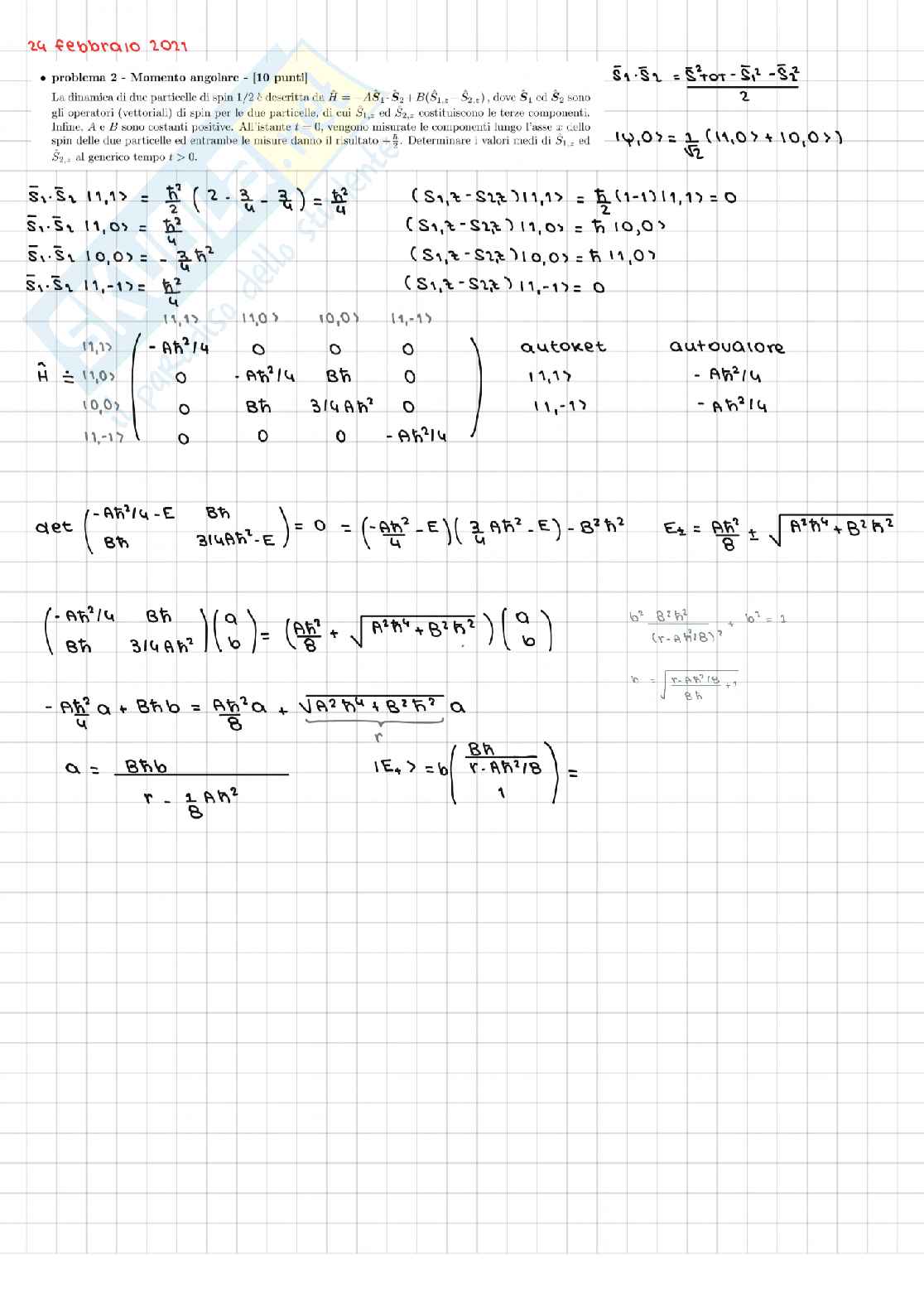 Appelli svolti Meccanica quantistica Pag. 21