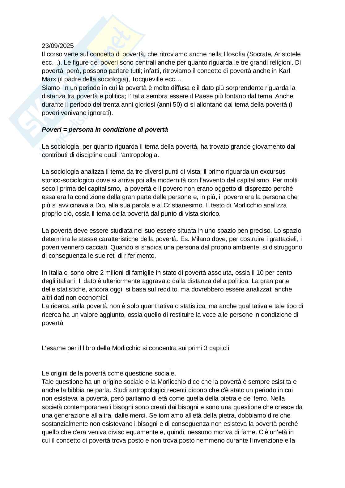 Appunti per l’esame Sociologia del territorio Pag. 1