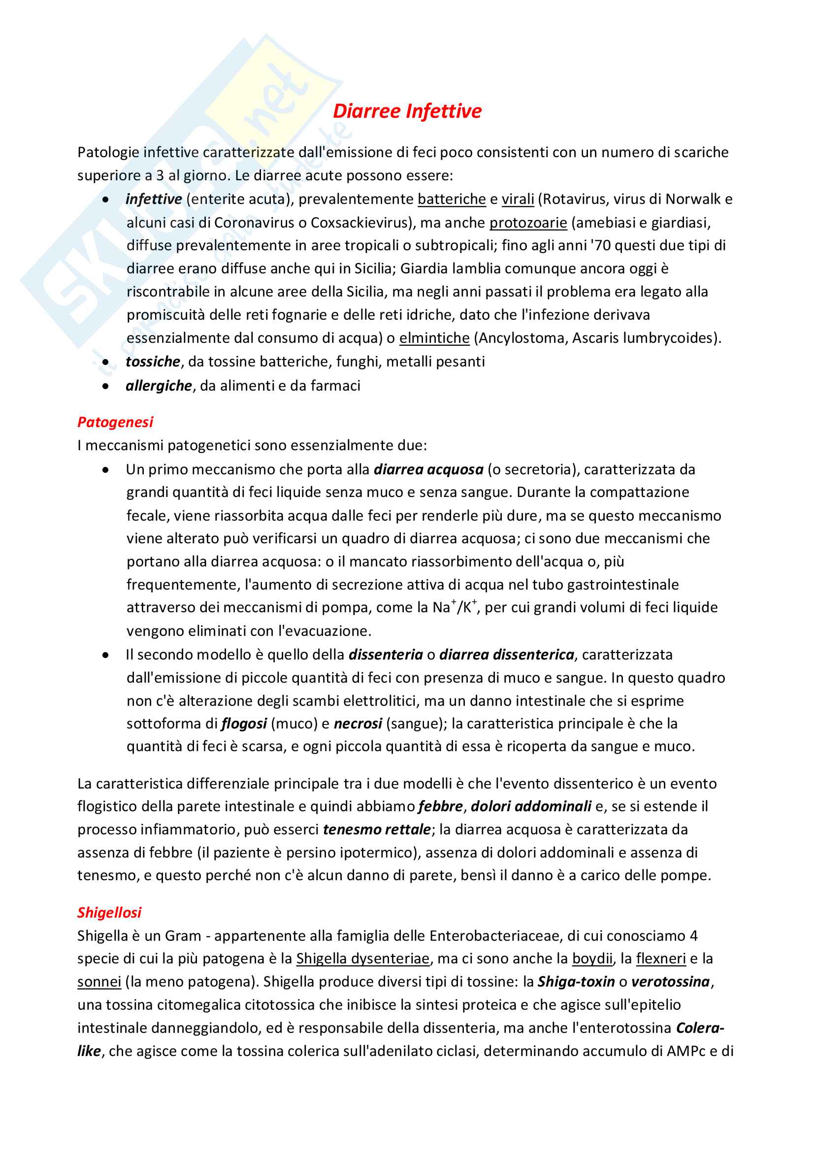 Diarree Infettive Pag. 1