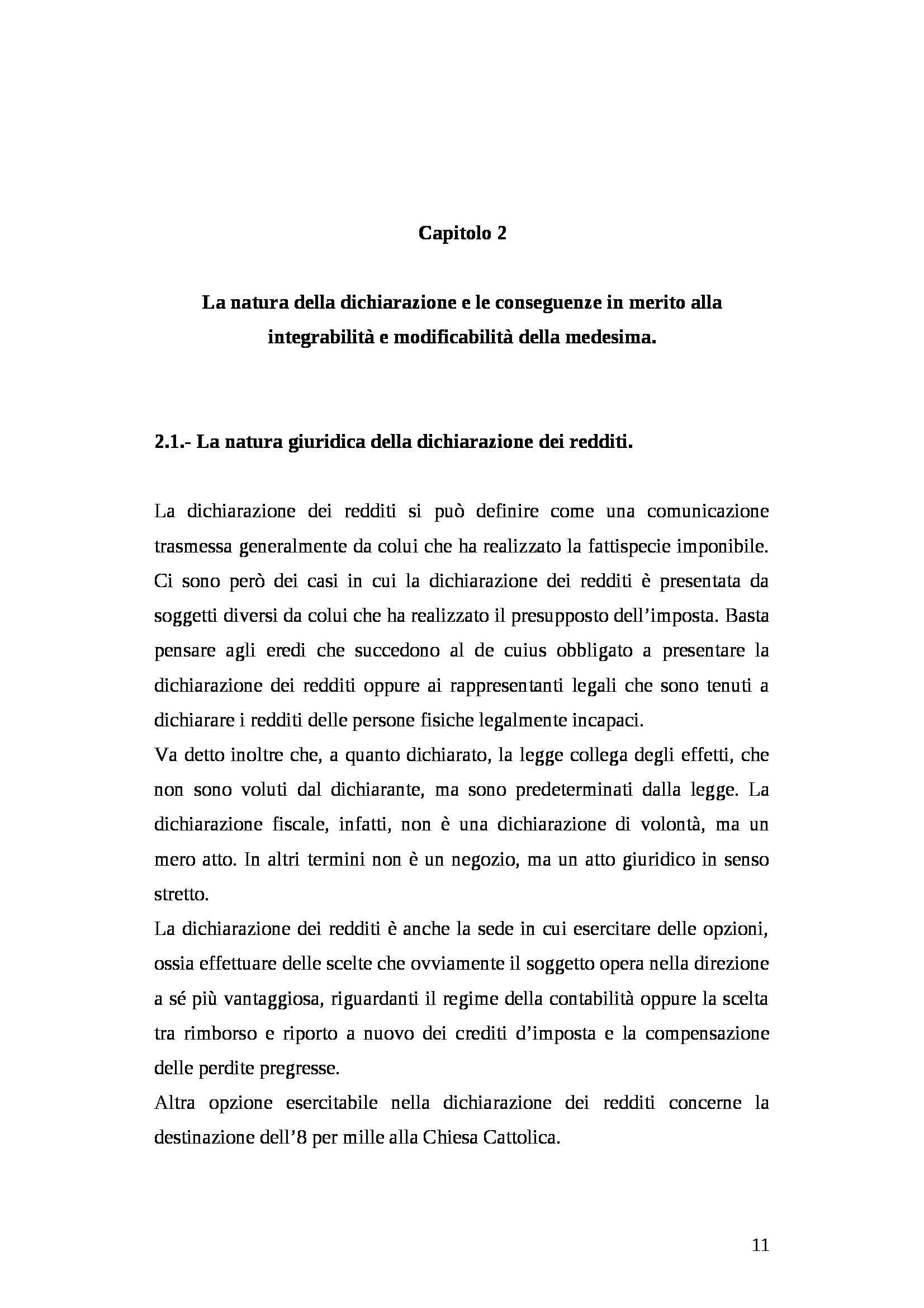 Tesi - Dichiarazione dei redditi Pag. 11