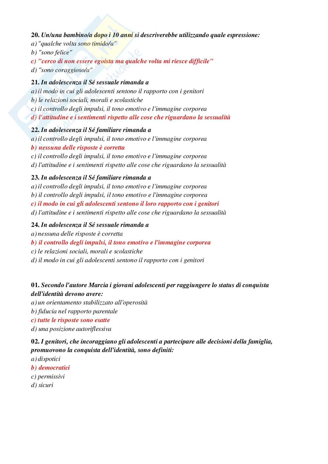 Paniere Psicologia del ciclo di vita Pag. 41