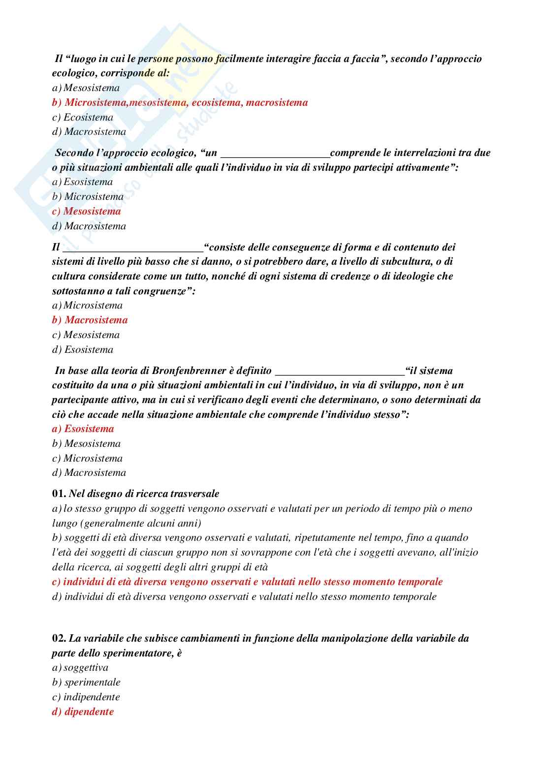 Paniere Psicologia del ciclo di vita Pag. 6
