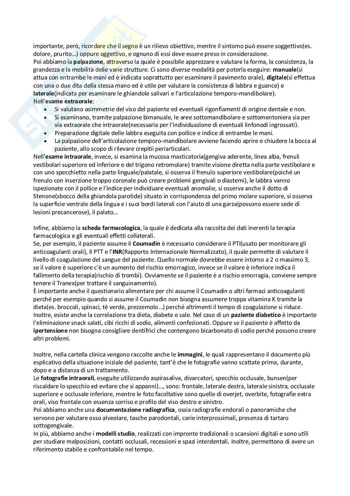 Tirocinio 1 e tecniche di semeiotica e monitoraggio del cavo orale Pag. 26