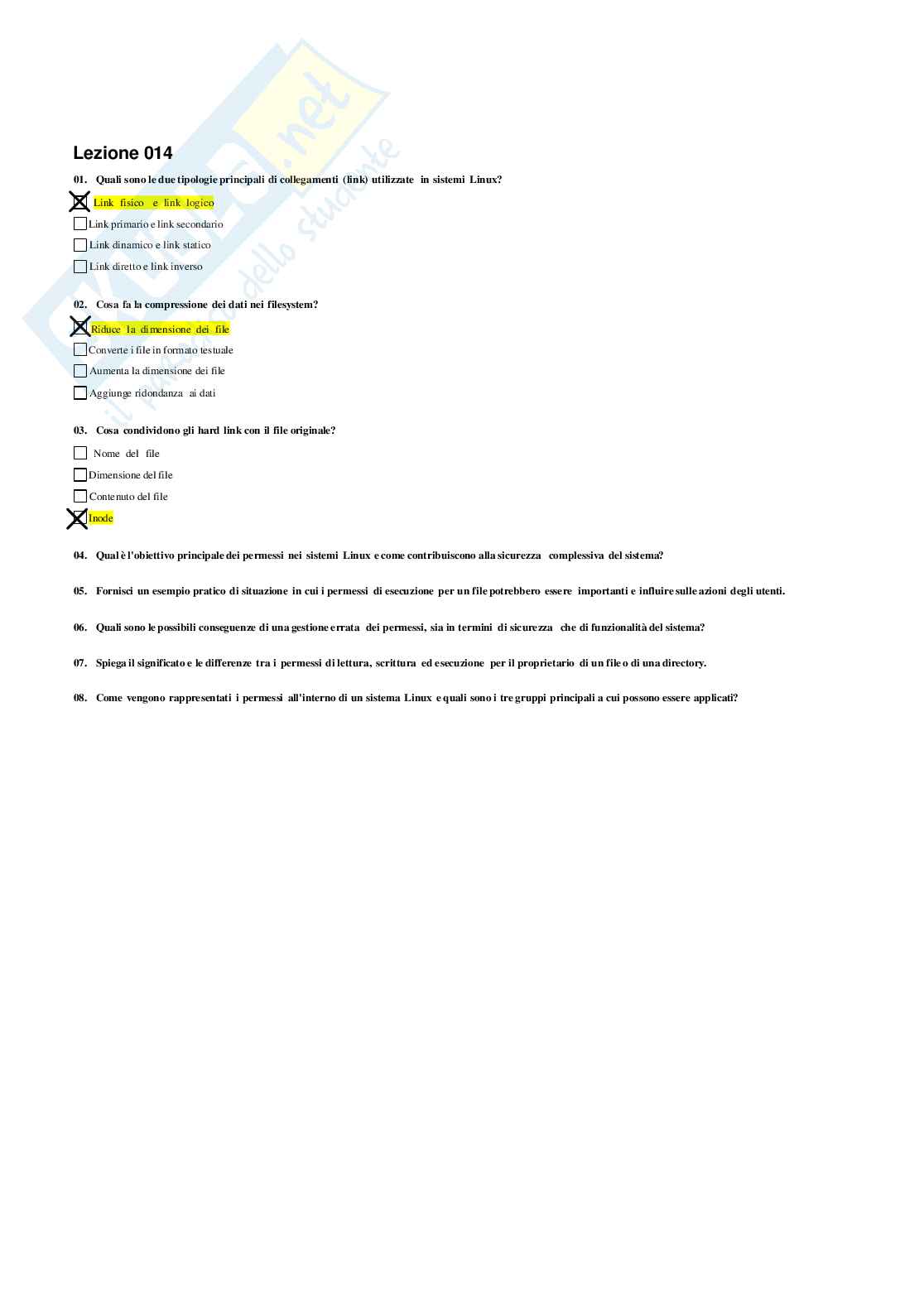 Risposte domande chiuse Linux e Reti aggiornate 2026  Pag. 21