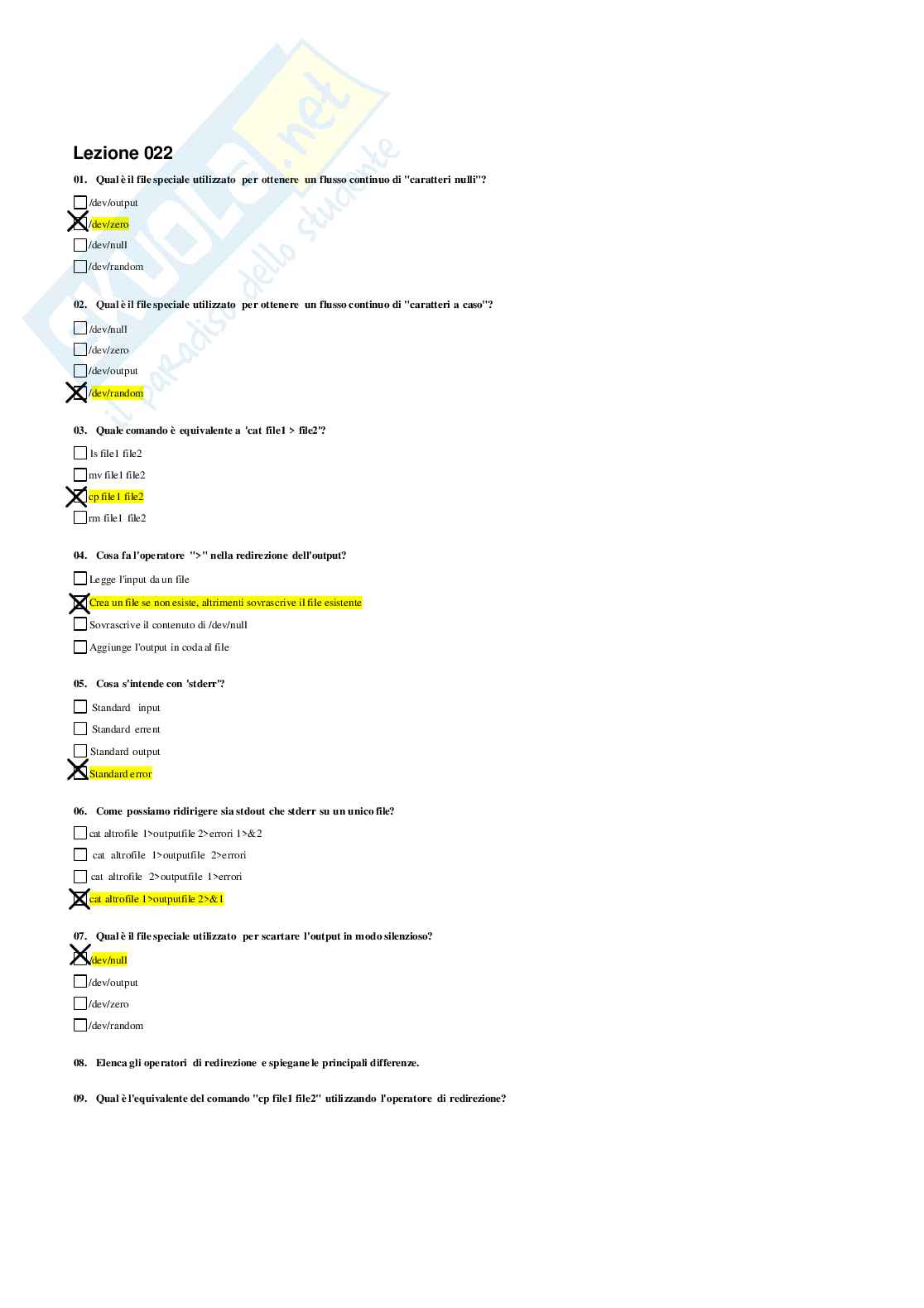 Risposte domande chiuse Linux e Reti aggiornate 2026  Pag. 31