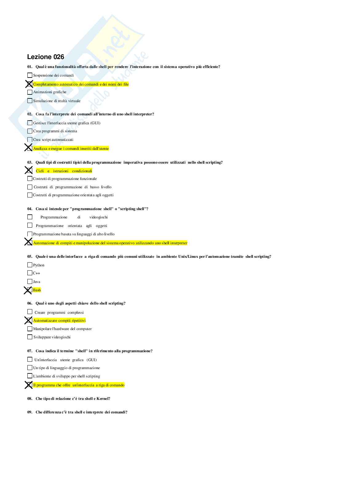 Risposte domande chiuse Linux e Reti aggiornate 2026  Pag. 36