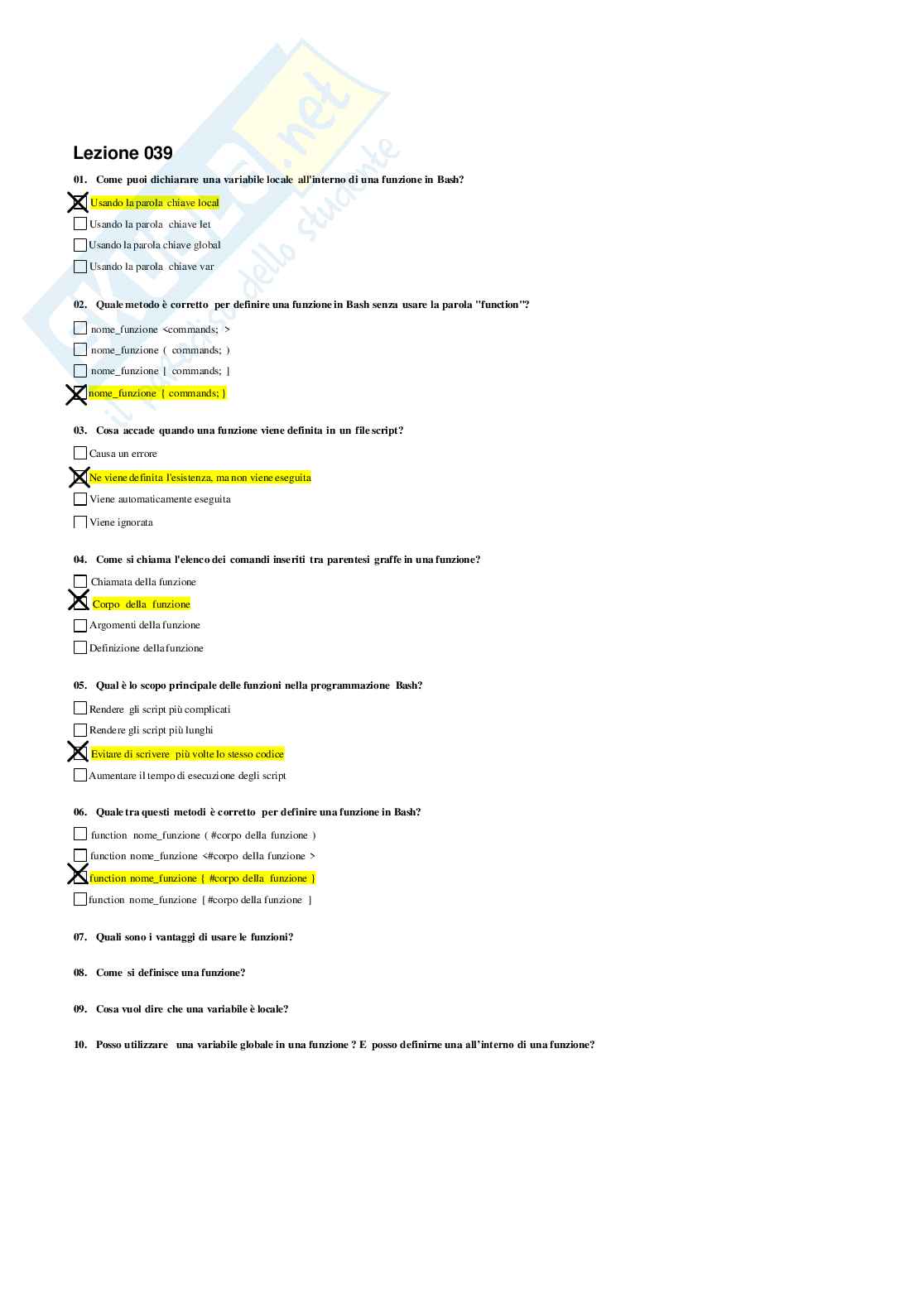 Risposte domande chiuse Linux e Reti aggiornate 2026  Pag. 56