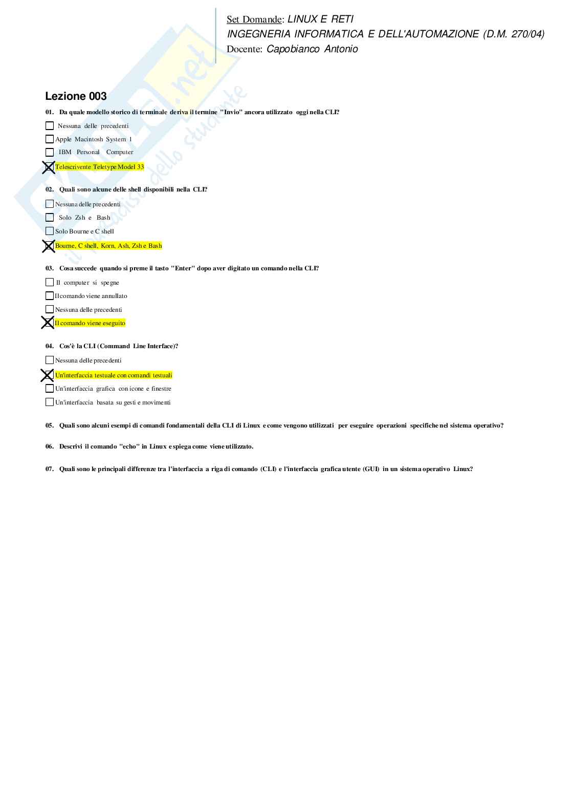 Risposte domande chiuse Linux e Reti aggiornate 2026  Pag. 6