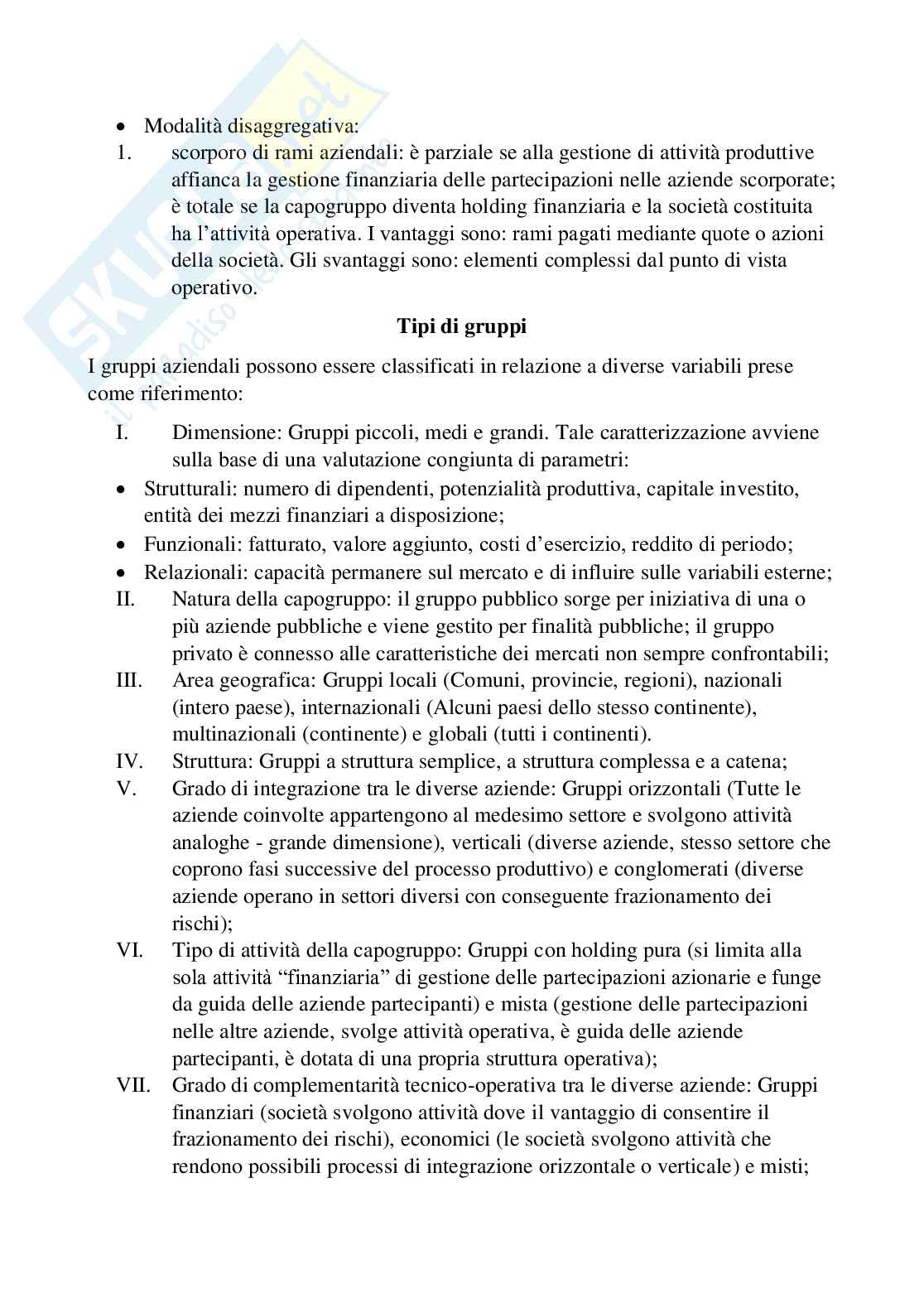 Appunti Economia dei gruppi e bilancio consolidato Pag. 6
