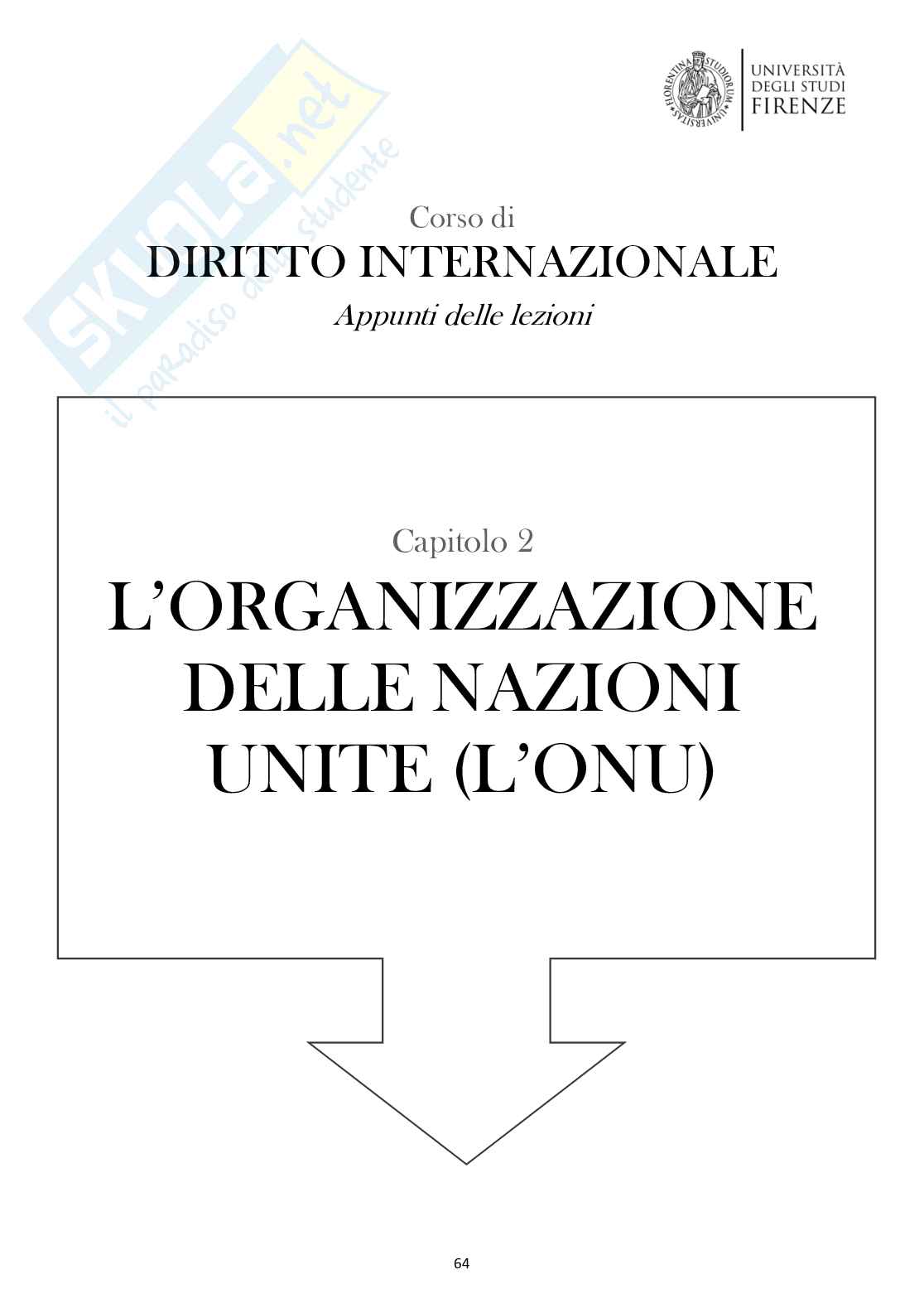 Appunti delle lezioni di Diritto internazionale - ONU   Pag. 1
