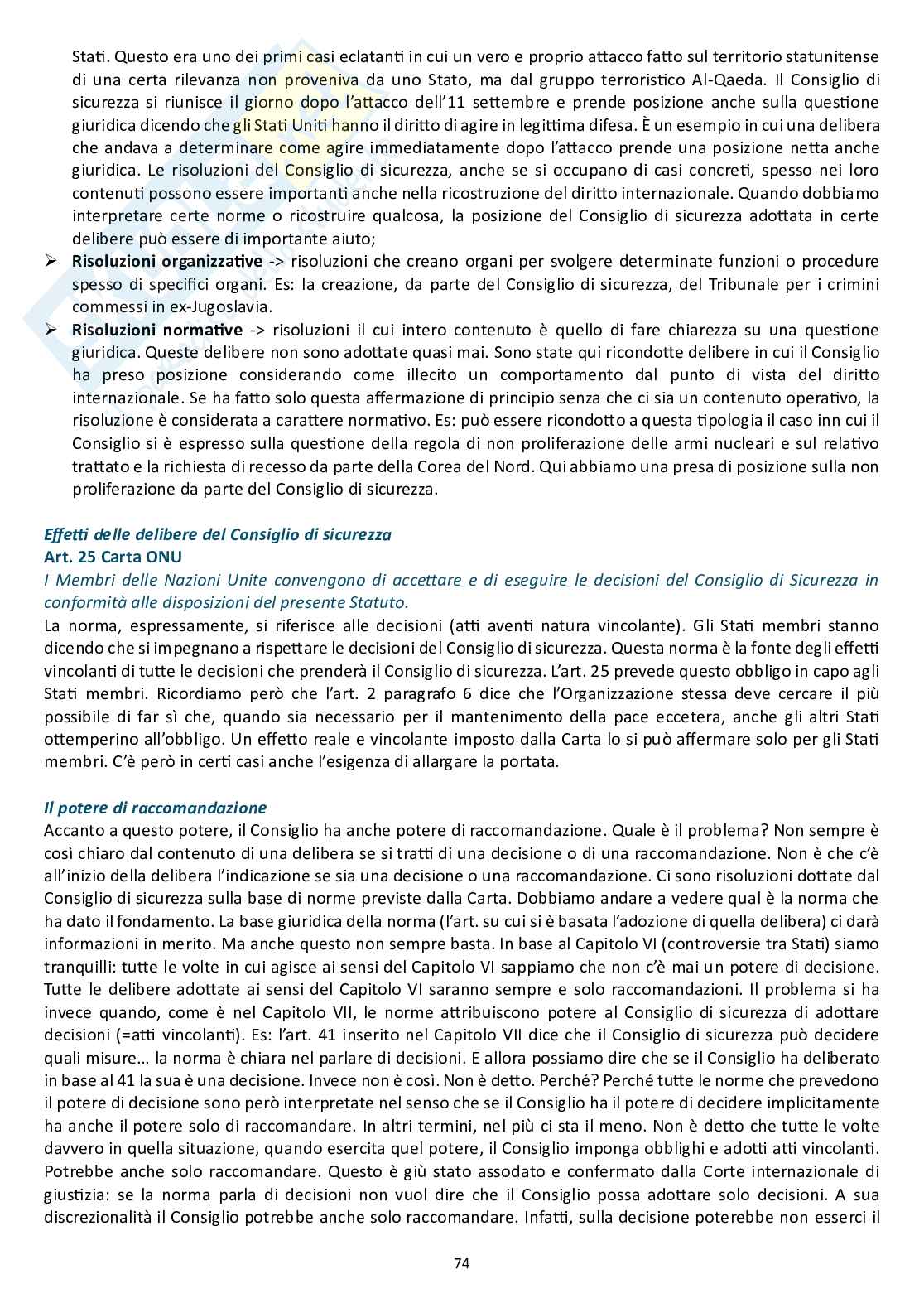 Appunti delle lezioni di Diritto internazionale - ONU   Pag. 11
