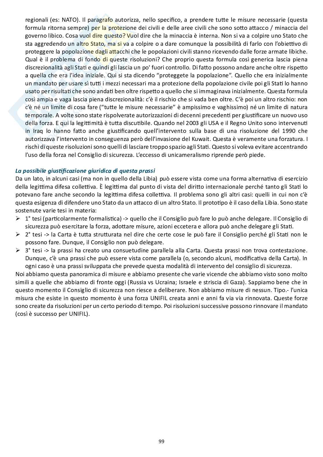 Appunti delle lezioni di Diritto internazionale - ONU   Pag. 36