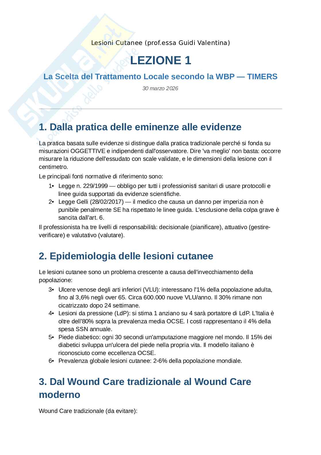 Trattamento avanzato delle lesioni cutanee Pag. 2