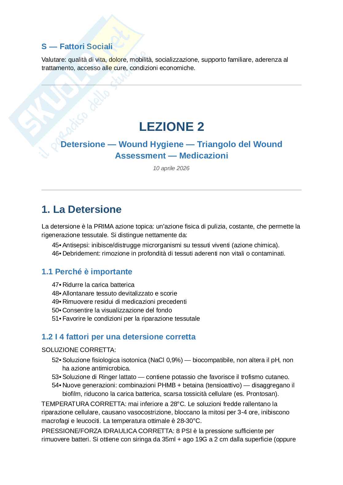 Trattamento avanzato delle lesioni cutanee Pag. 6