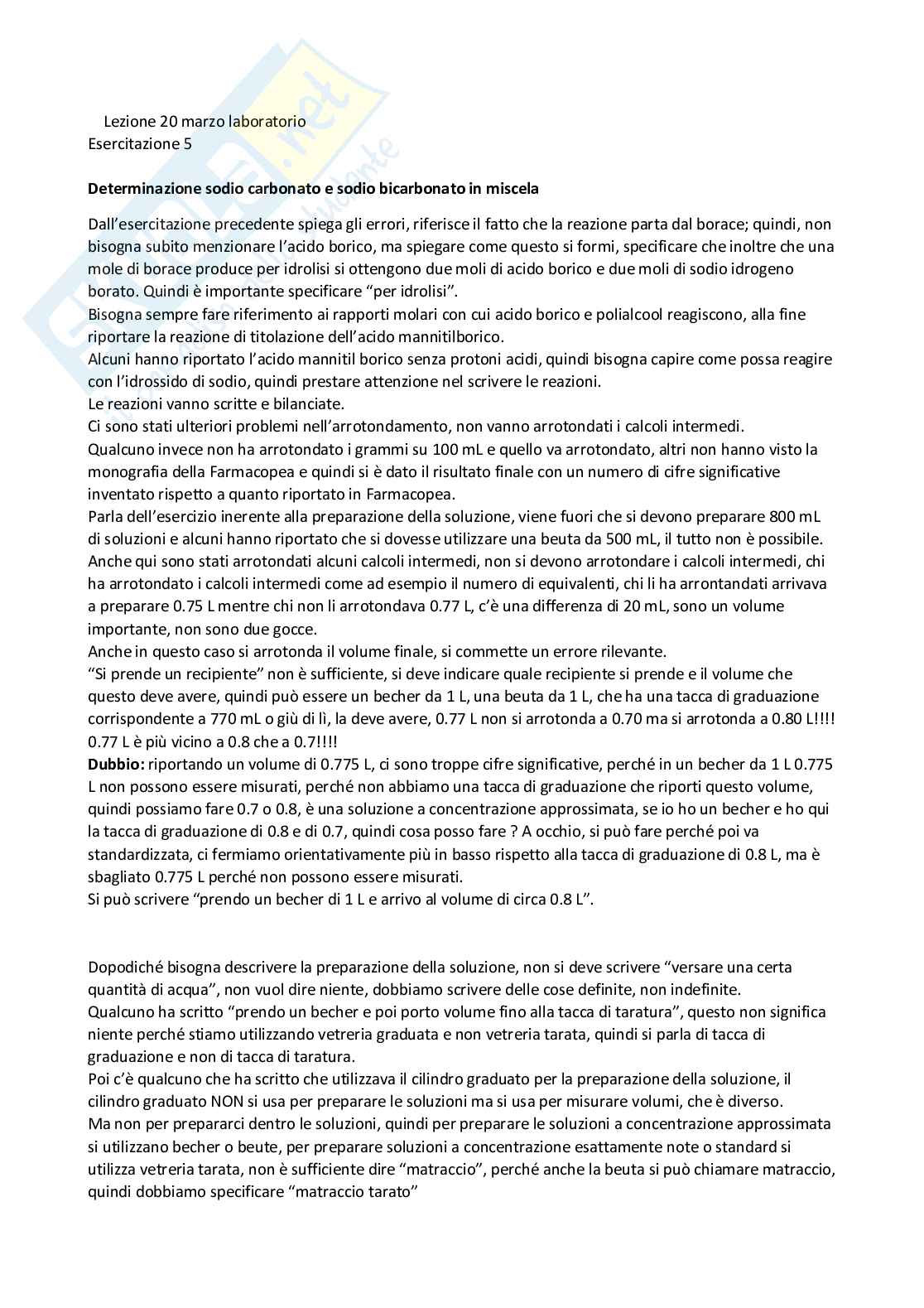 Determinazione sodio bicarbonato e sodio carbonato in miscela Pag. 1