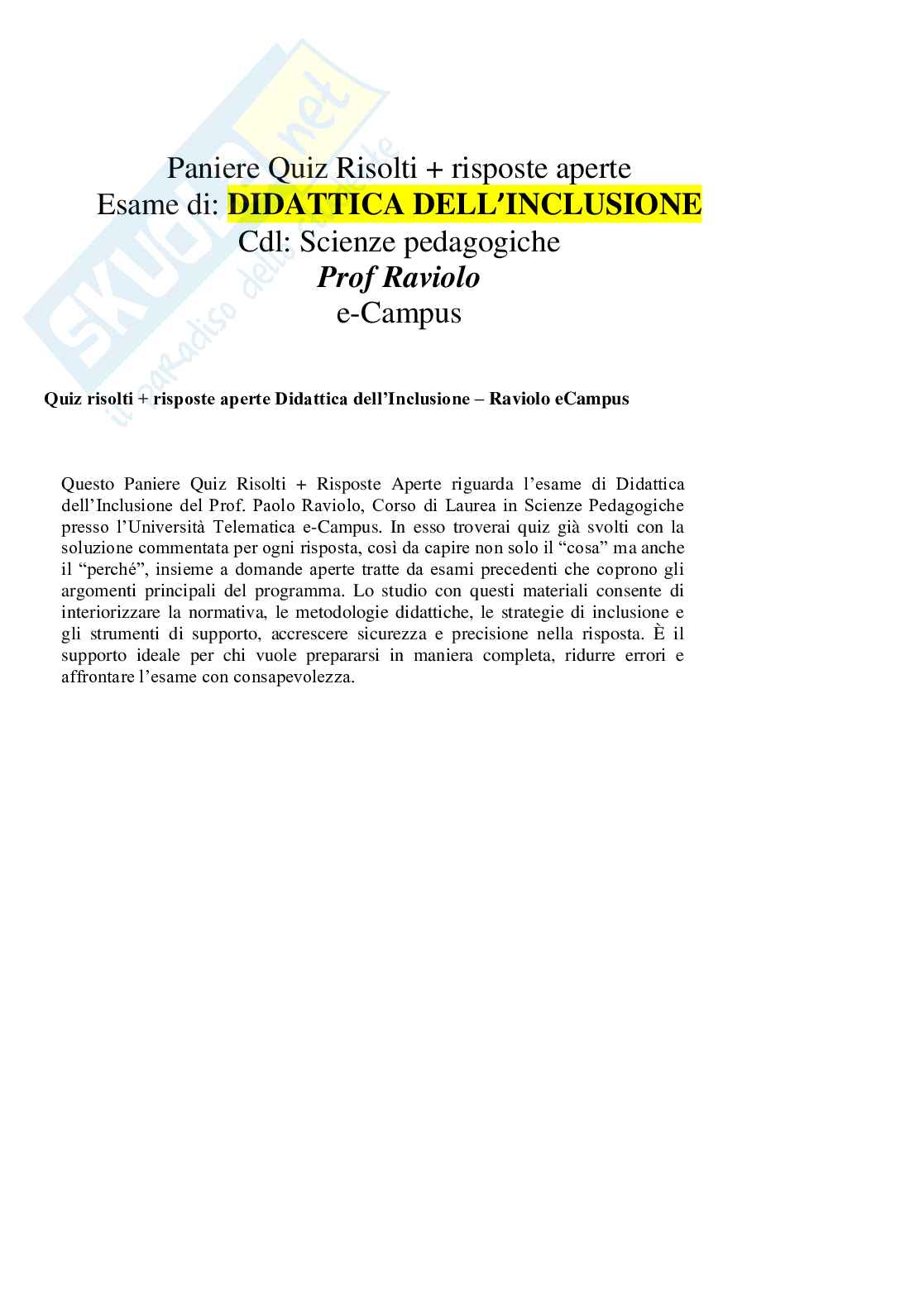 Didattica dell'inclusione Pag. 1