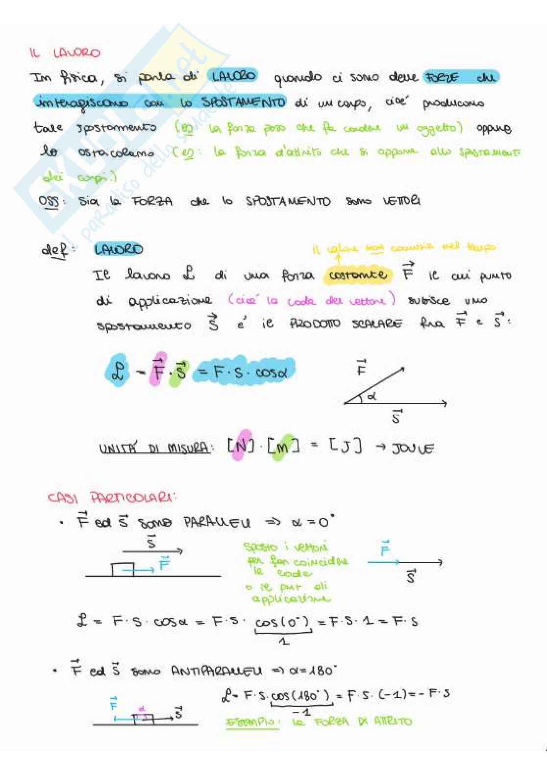 Lavoro ed energia Pag. 1