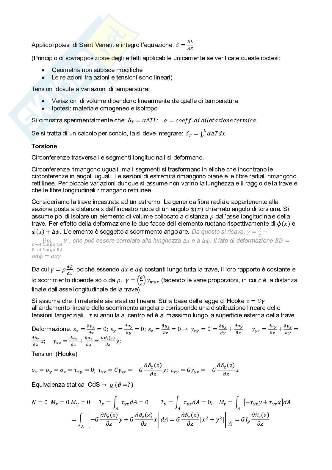 Schema della teoria per esame di Scienza delle costruzioni Pag. 2