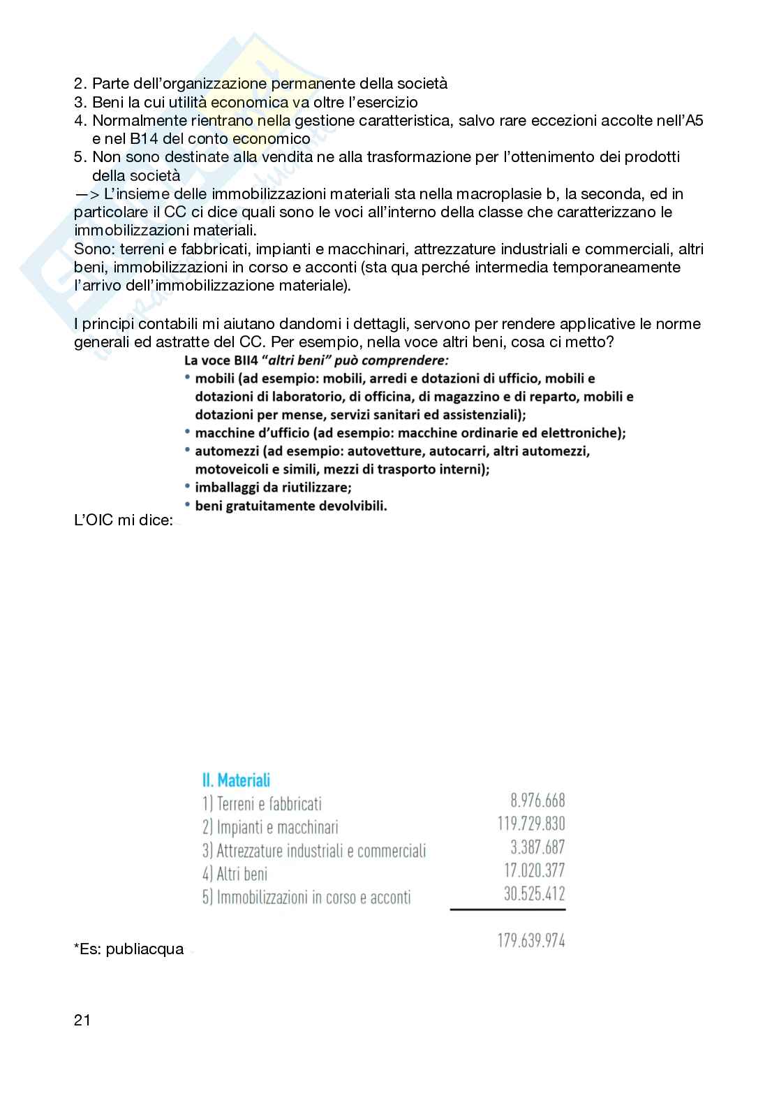 Prima parte di appunti completi Bilancio d'esercizio Pag. 21