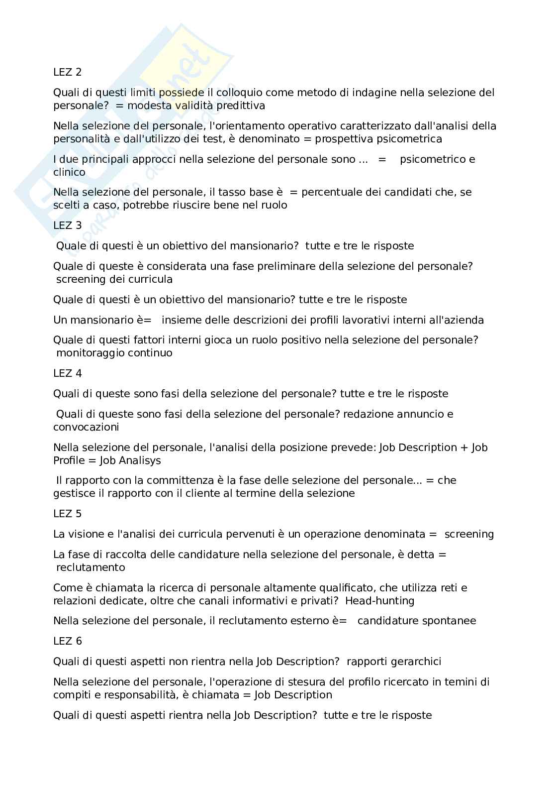 Paniere  tecniche nella gestione delle risorse umane Pag. 1