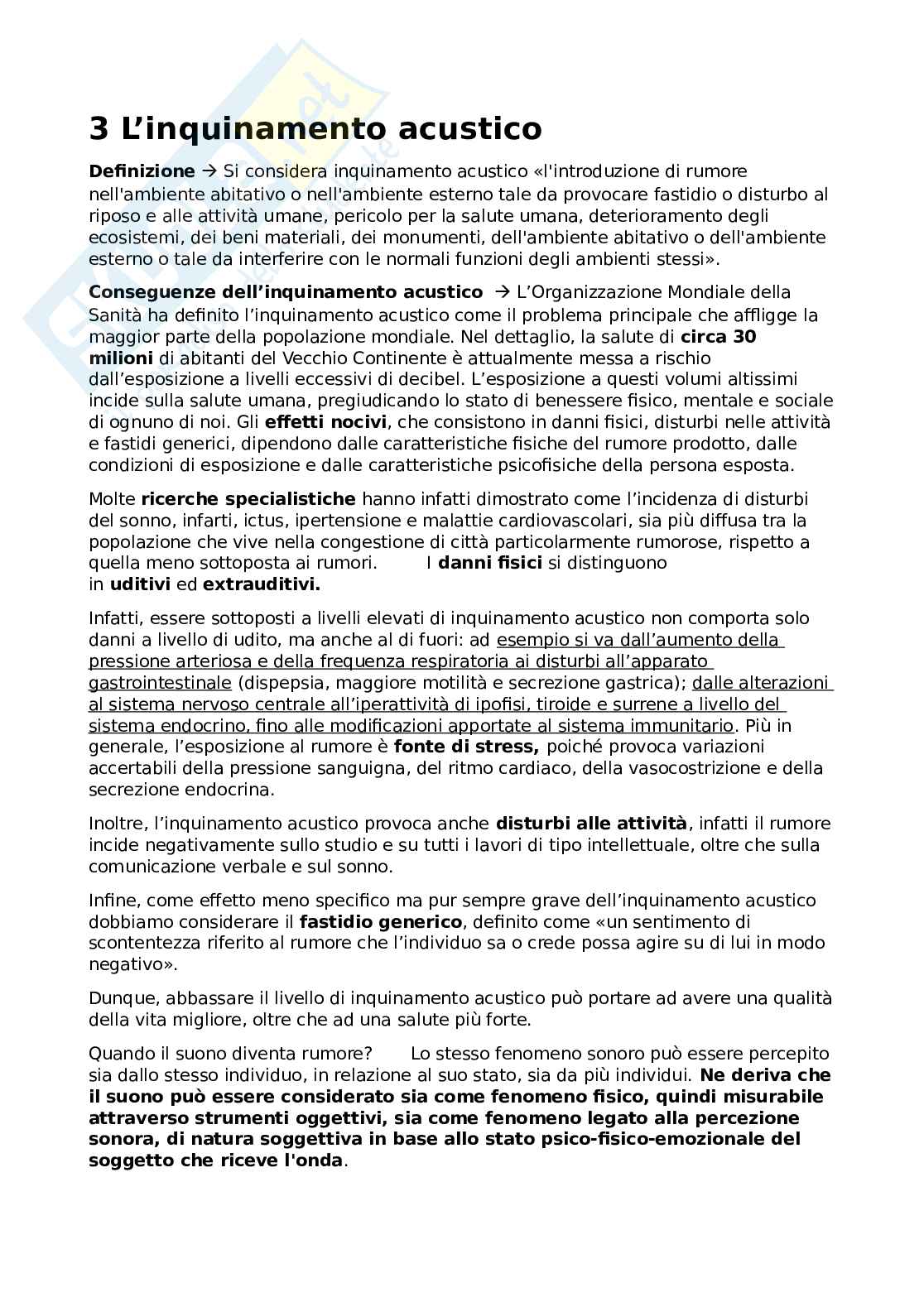 Inquinamento acustico  Pag. 1