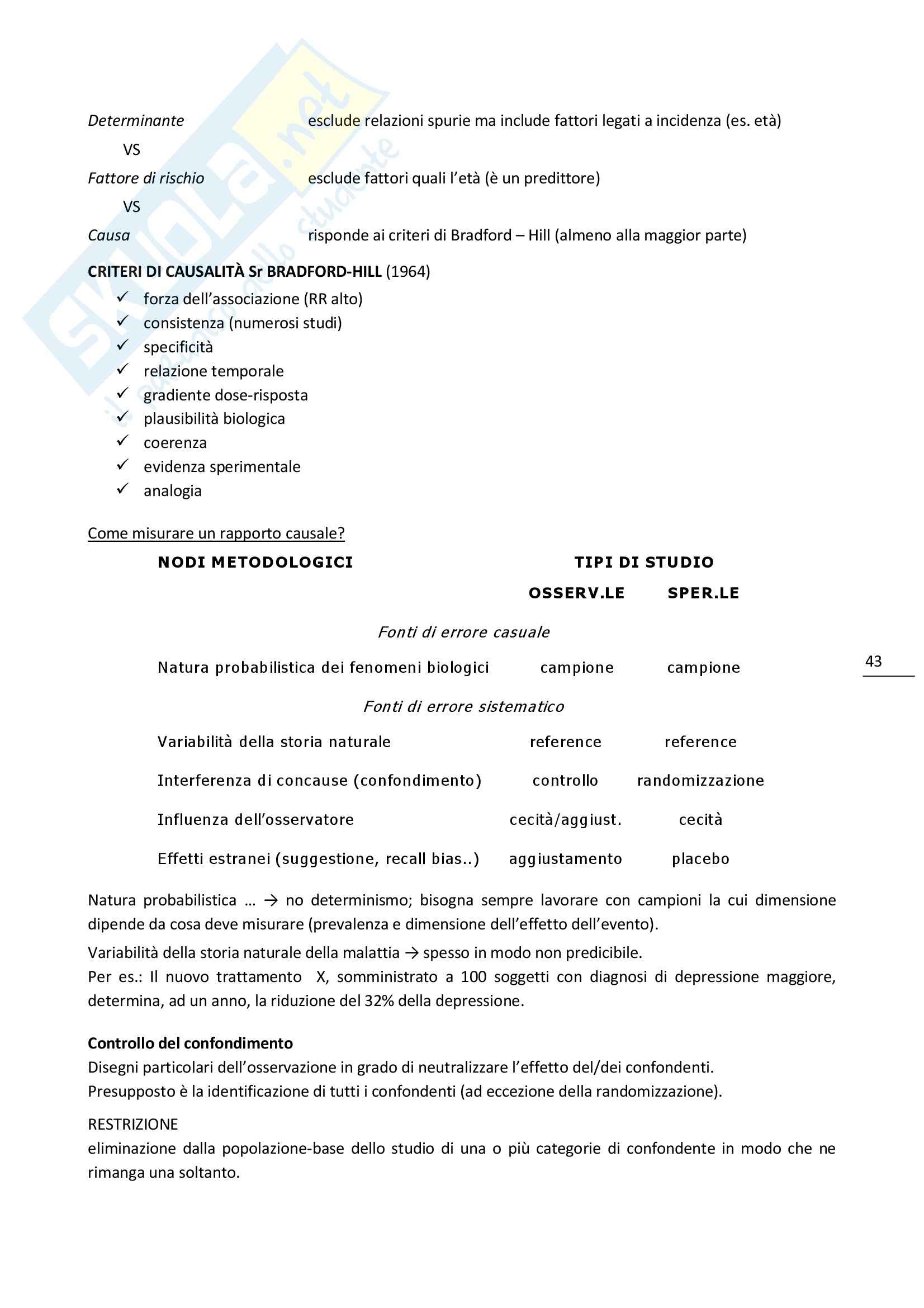Igiene e sanità pubblica - ricerca delle cause di malattia Pag. 2