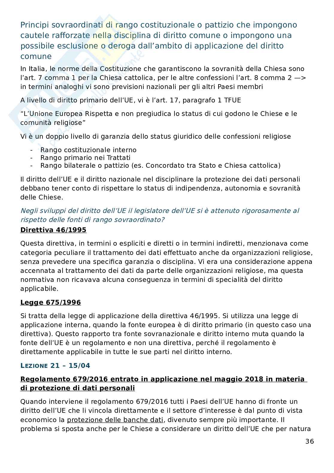 Appunti lezioni Diritto ecclesiastico Pag. 36