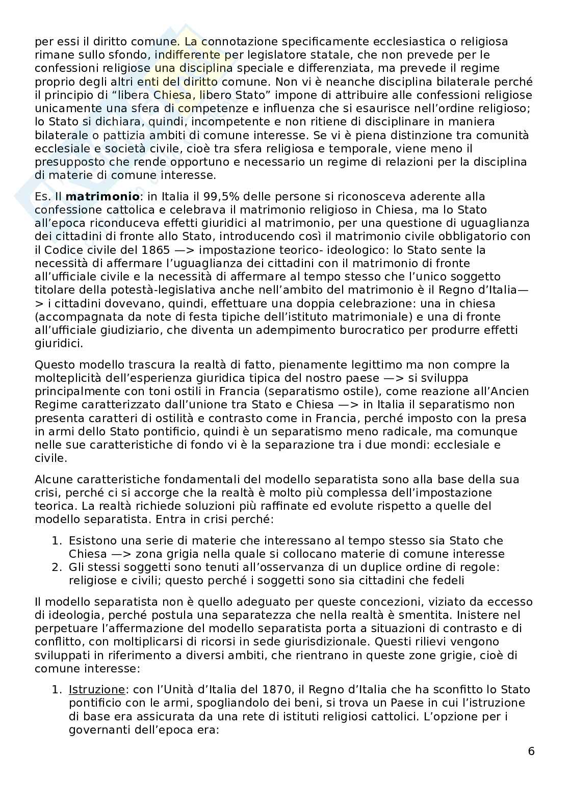 Appunti lezioni Diritto ecclesiastico Pag. 6