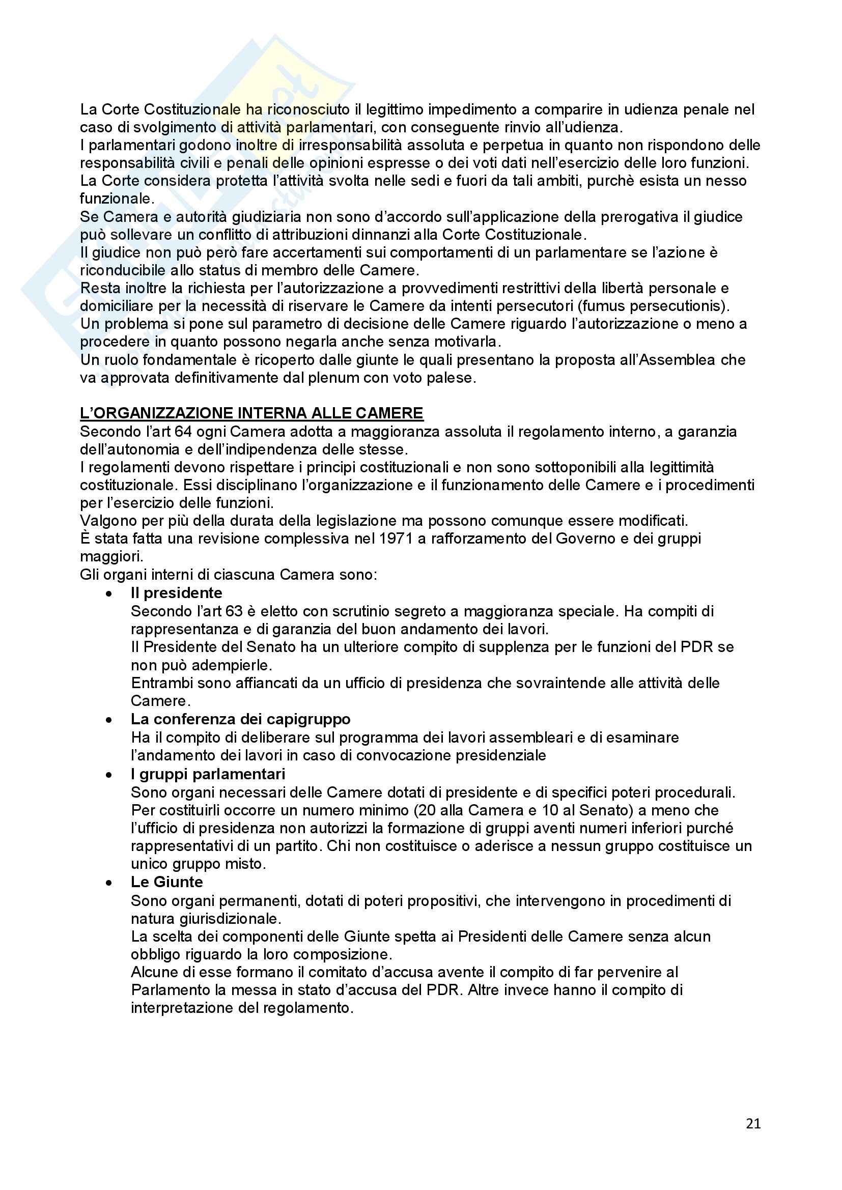 Riassunto esame Diritto Costituzionale, prof. Ferri, libro consigliato Compendio di Diritto Costituzionale,Onida e Pedrazza Gorlero Pag. 21