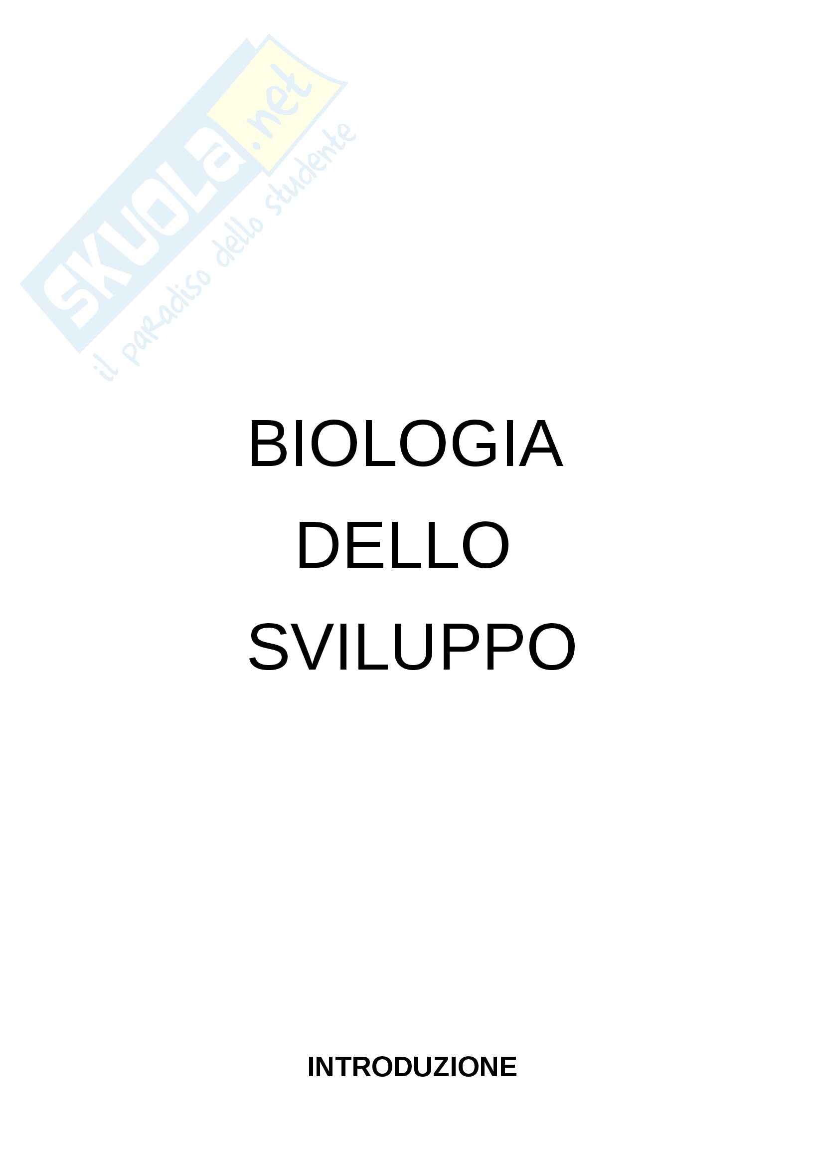 Biologia dello Sviluppo - Appunti Pag. 1
