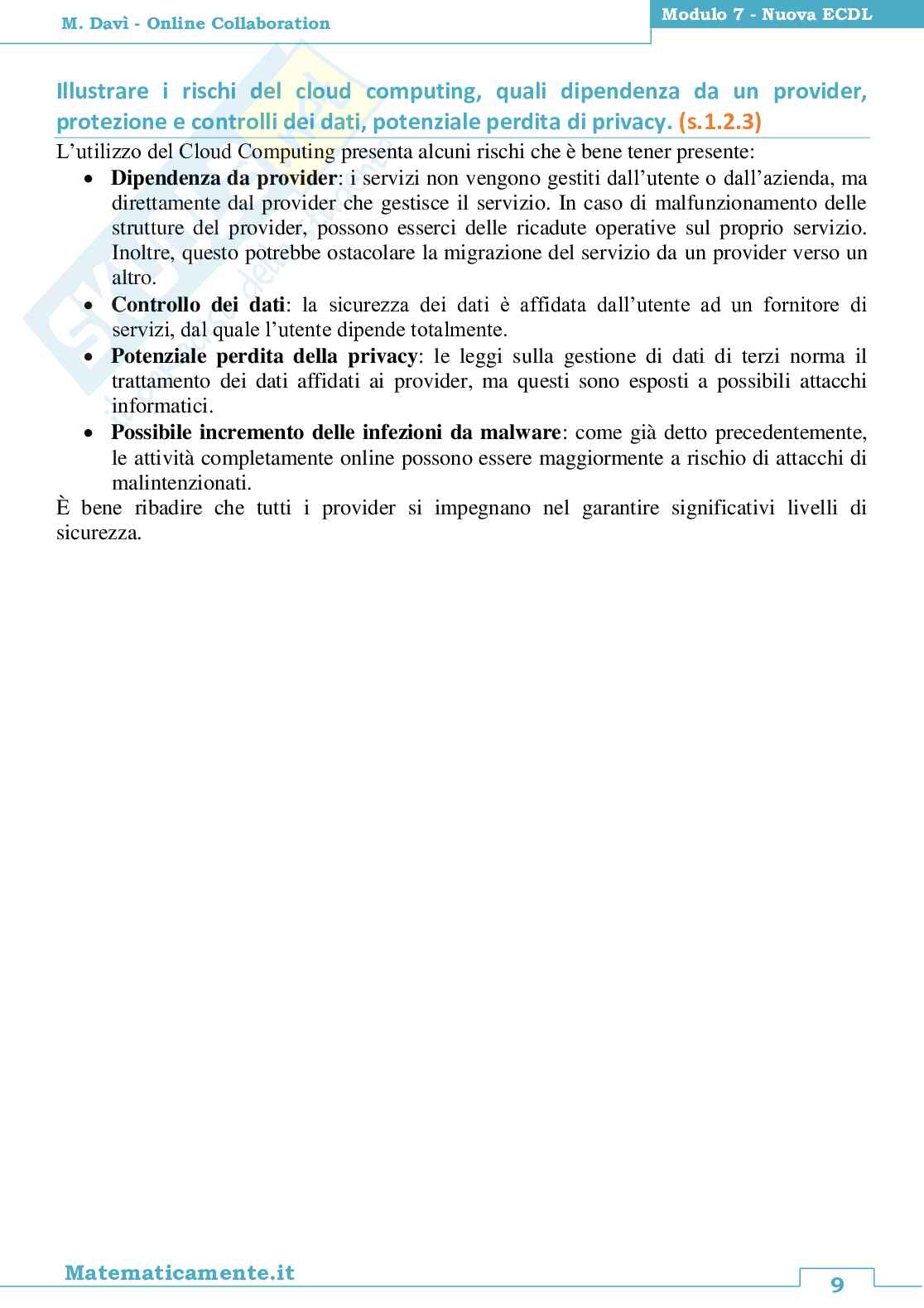 15. Nuova ECDL modulo 7: Online Collaboration (ebook) Pag. 11