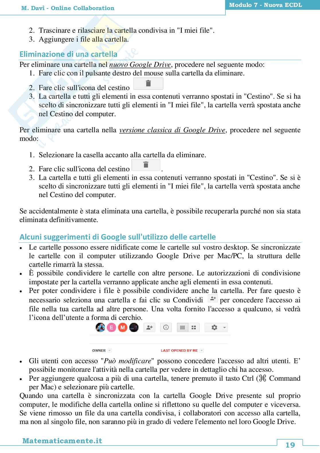 Nuova ECDL modulo 7: Online Collaboration Pag. 21