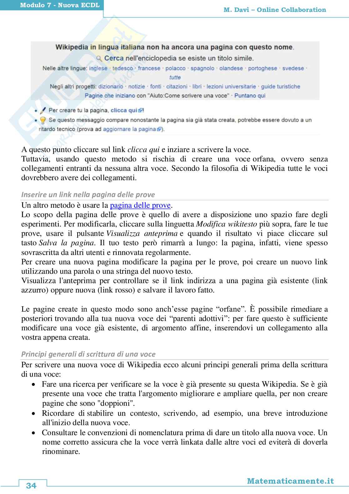 15. Nuova ECDL modulo 7: Online Collaboration (ebook) Pag. 36