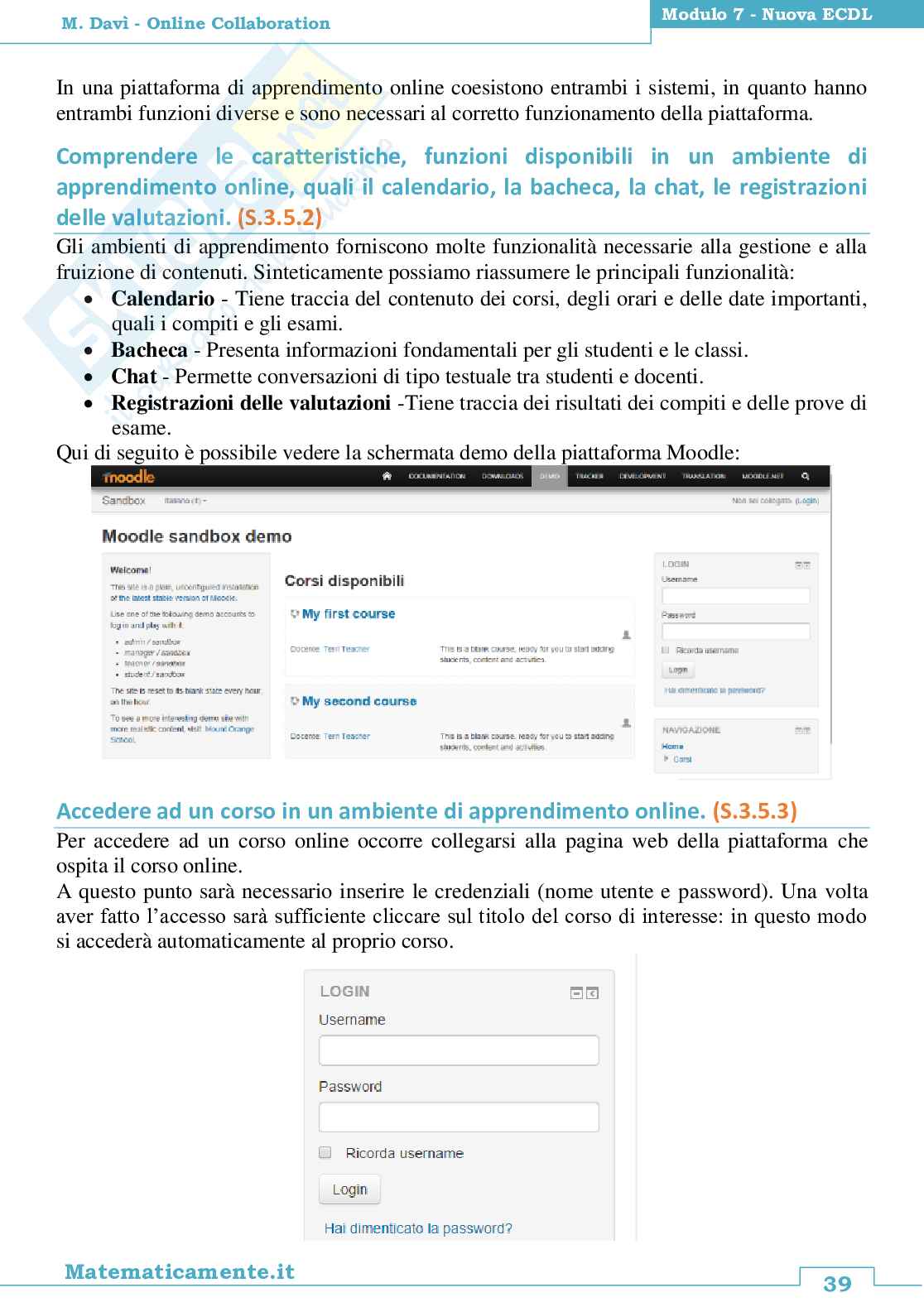 Nuova ECDL modulo 7: Online Collaboration Pag. 41