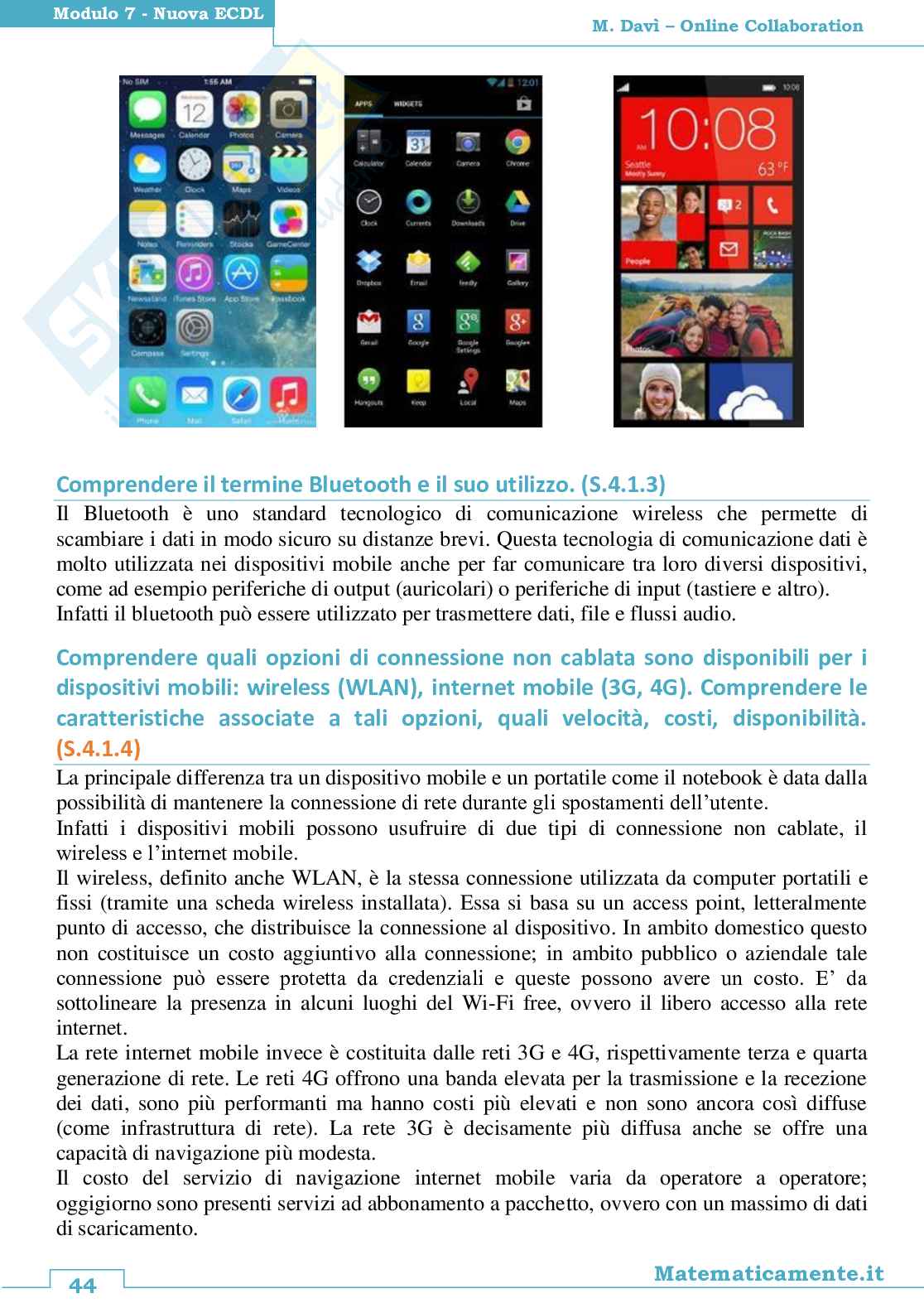 Nuova ECDL modulo 7: Online Collaboration Pag. 46