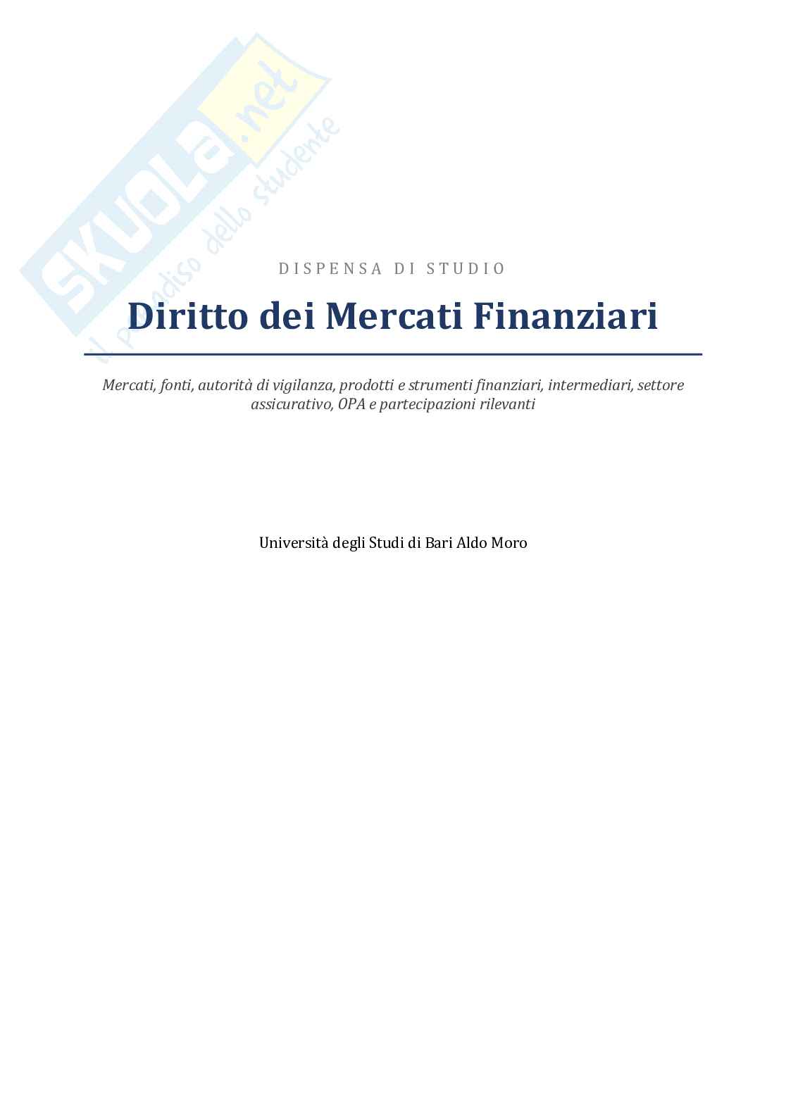 Appunti Diritto dei mercati finanziari + domande d'esame Pag. 1