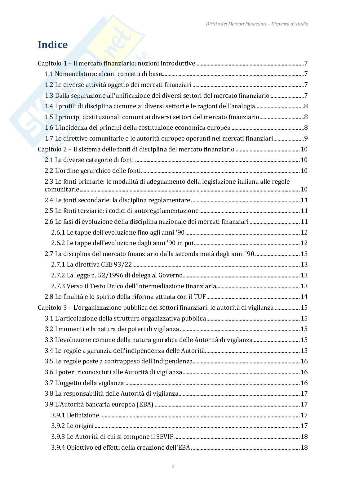 Appunti Diritto dei mercati finanziari + domande d'esame Pag. 2