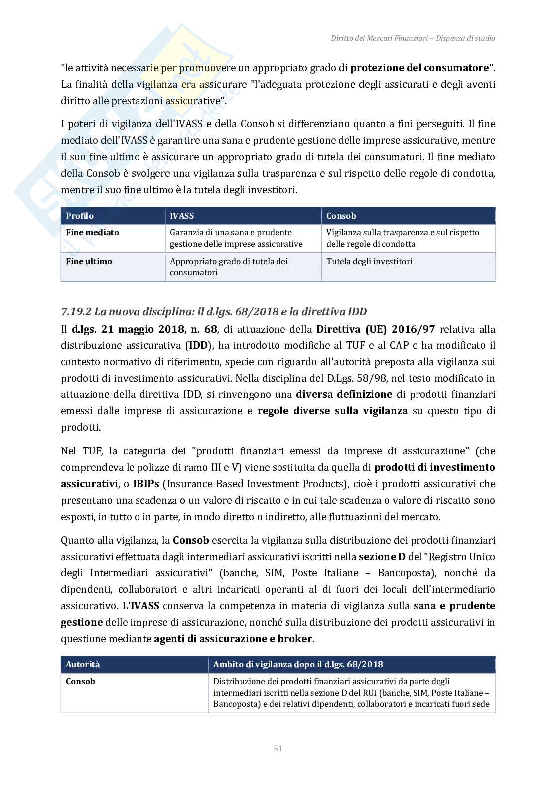 Appunti Diritto dei mercati finanziari + domande d'esame Pag. 51