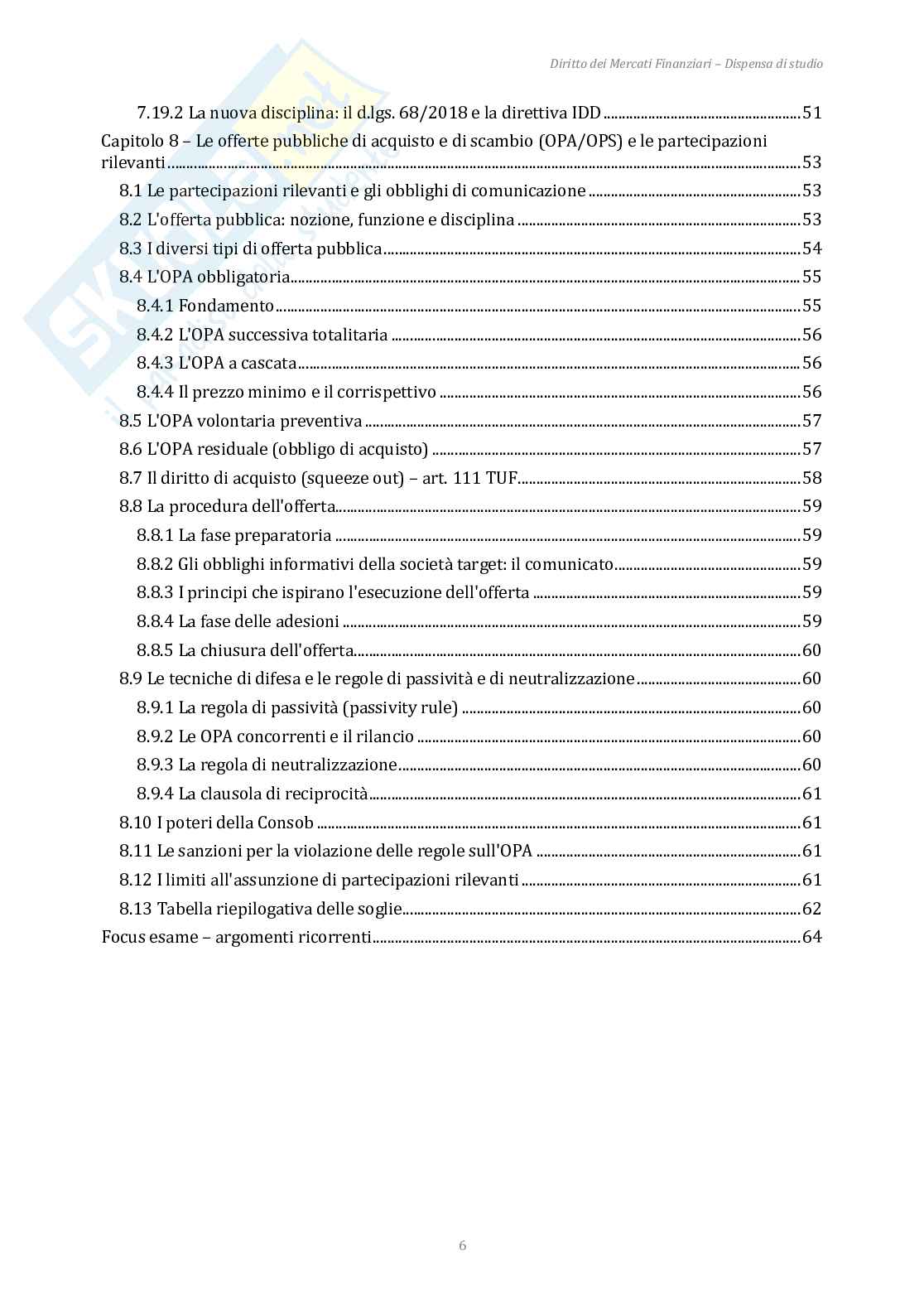 Appunti Diritto dei mercati finanziari + domande d'esame Pag. 6