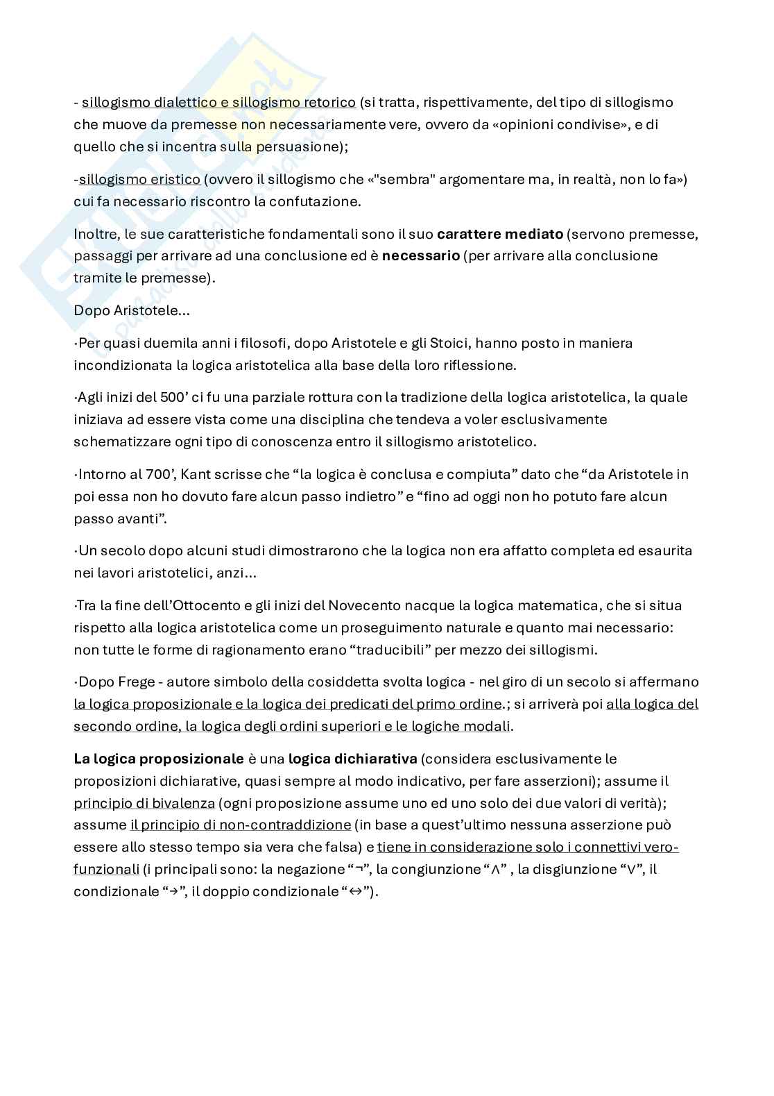 Fondamenti della Logica: storia, struttura e valutazione delle argomentazioni Pag. 2